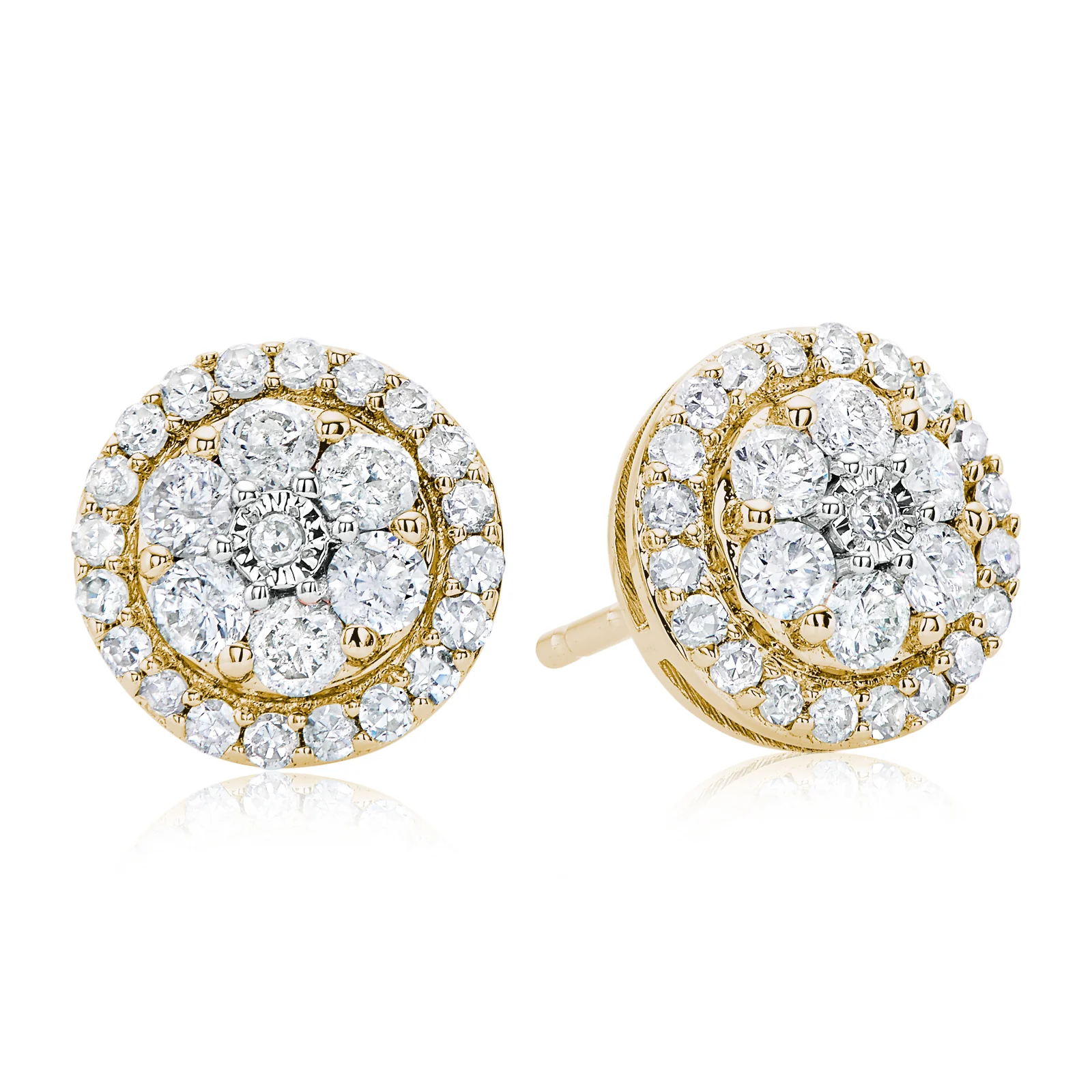 9ct Yellow Gold Round Brilliant Cut with 1/2 CARAT tw of Diamonds Stud Earrings
