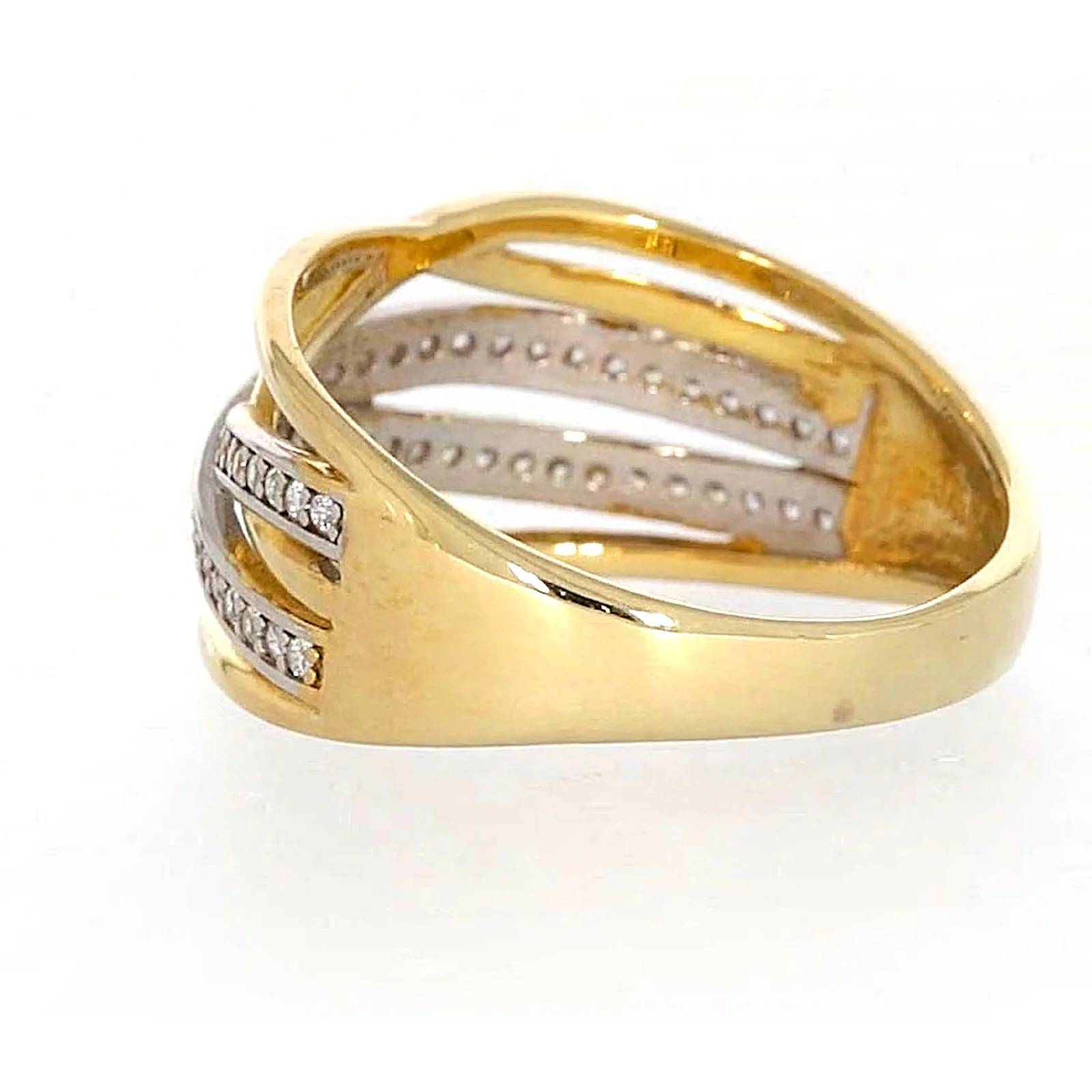 9ct Yellow Gold Cubic Zirconia Crossover Ring - Image 27