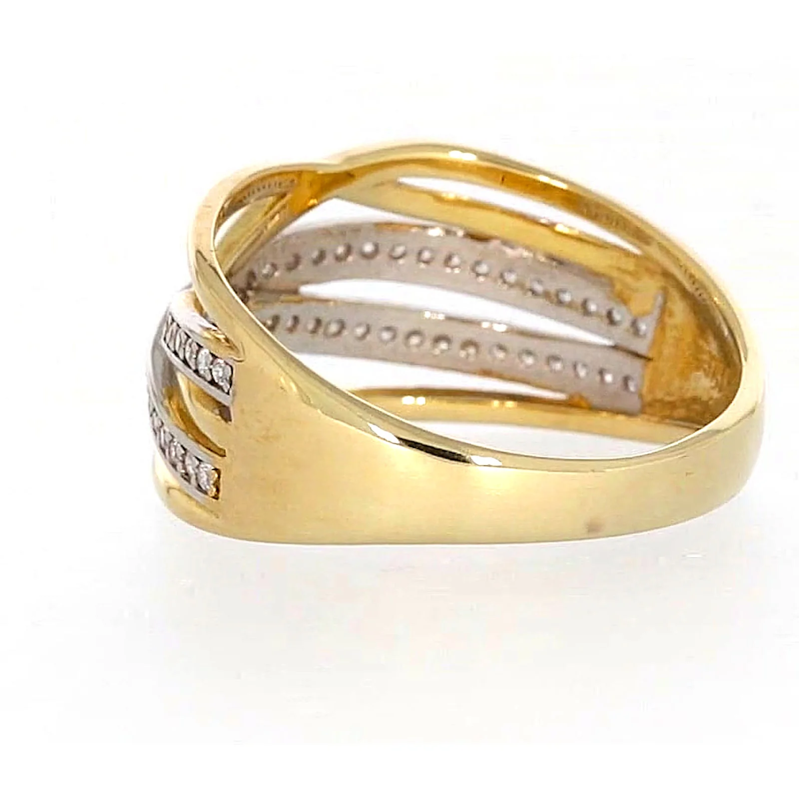 9ct Yellow Gold Cubic Zirconia Crossover Ring - Image 28