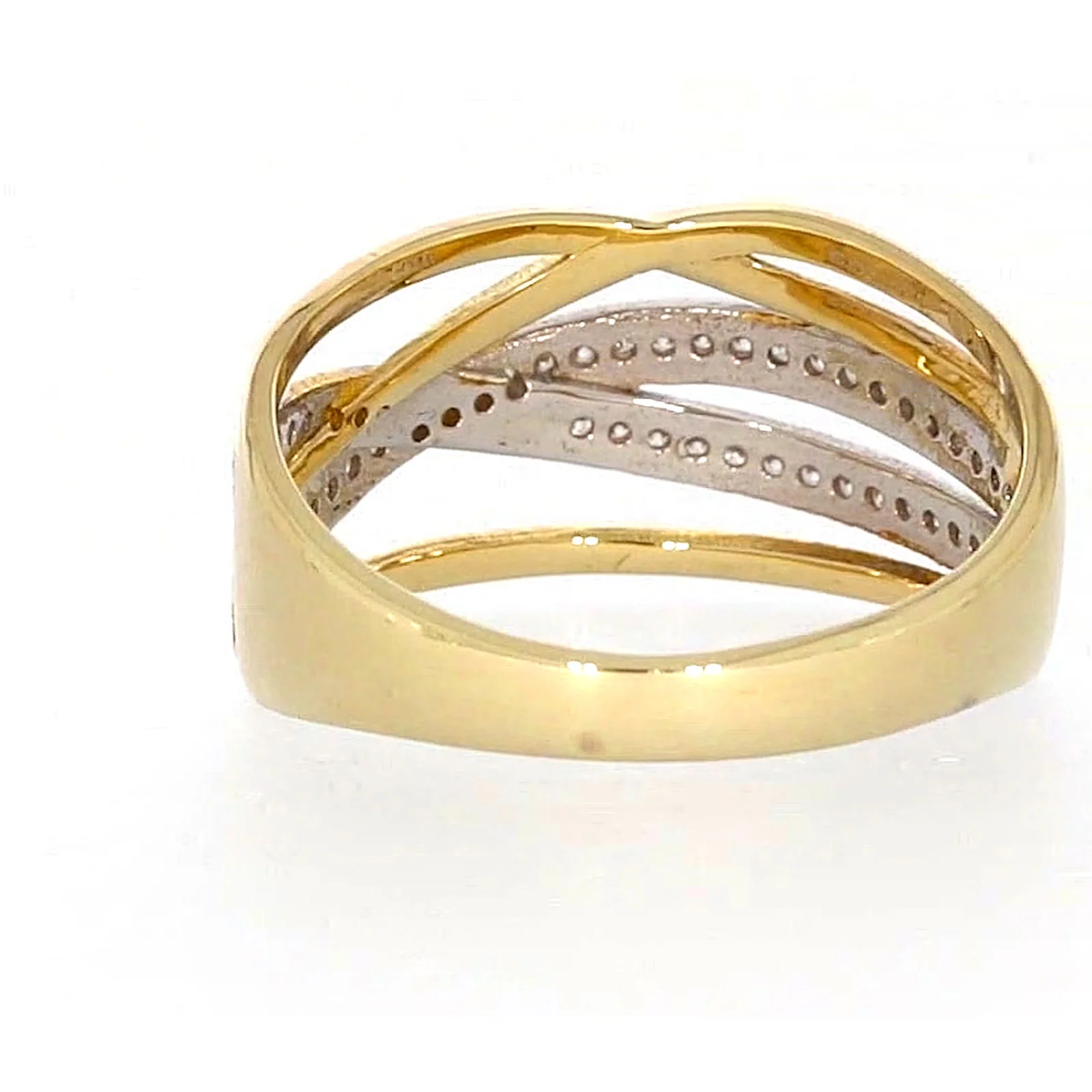 9ct Yellow Gold Cubic Zirconia Crossover Ring - Image 35