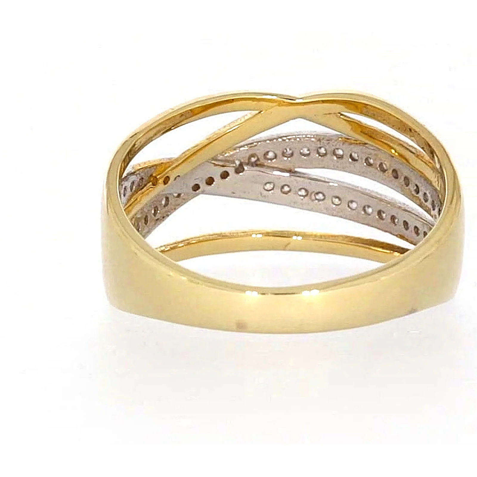 9ct Yellow Gold Cubic Zirconia Crossover Ring - Image 36