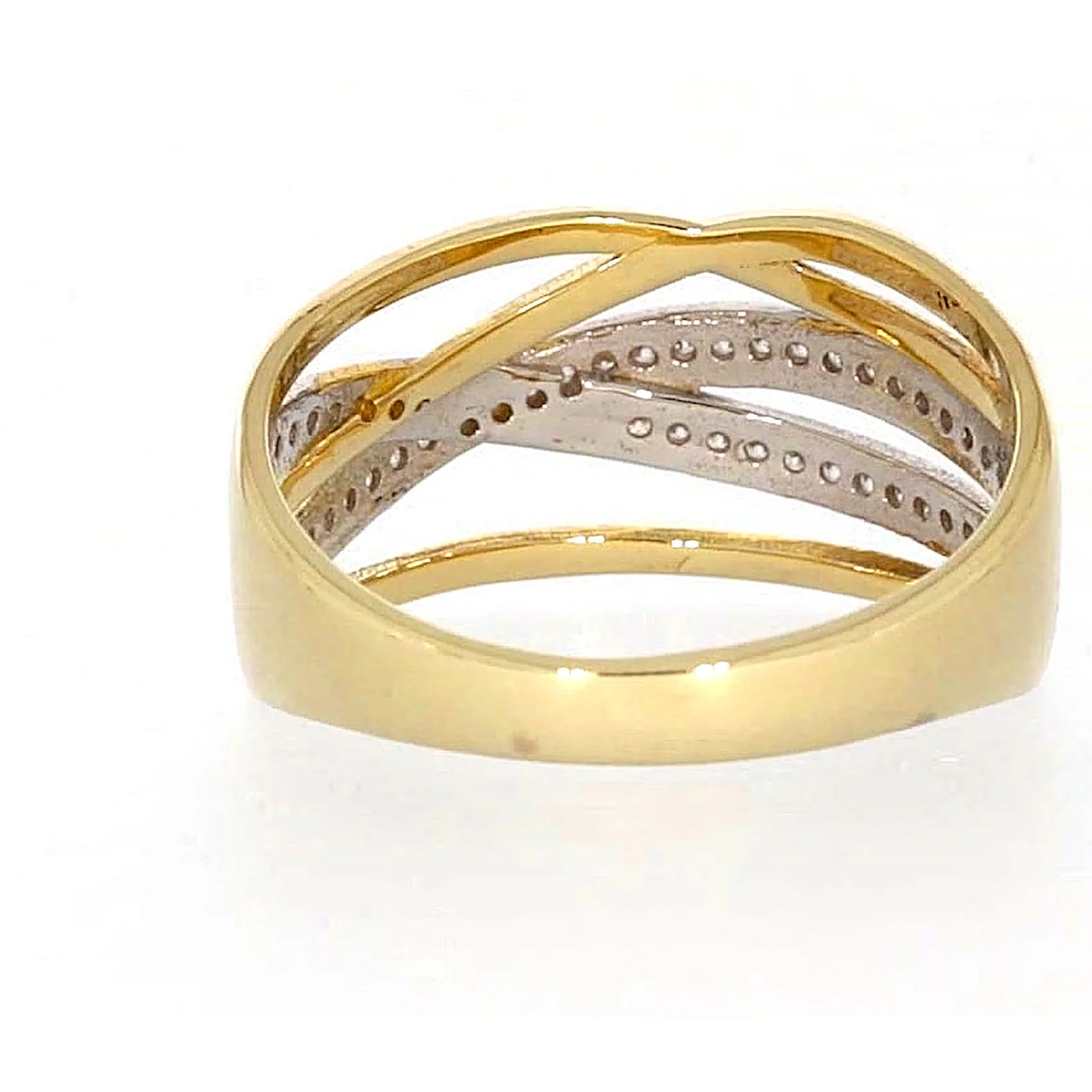 9ct Yellow Gold Cubic Zirconia Crossover Ring - Image 37