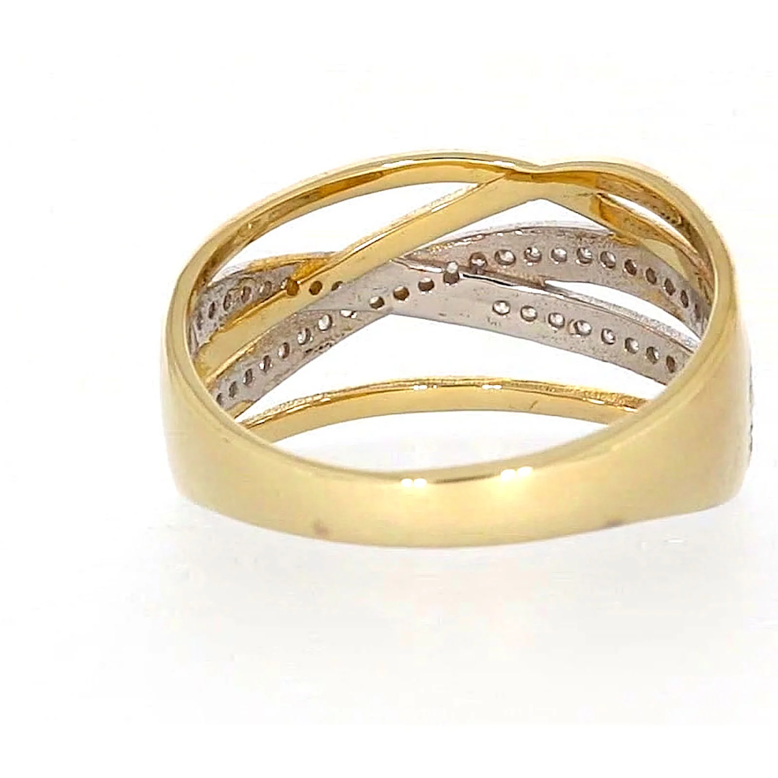 9ct Yellow Gold Cubic Zirconia Crossover Ring - Image 39