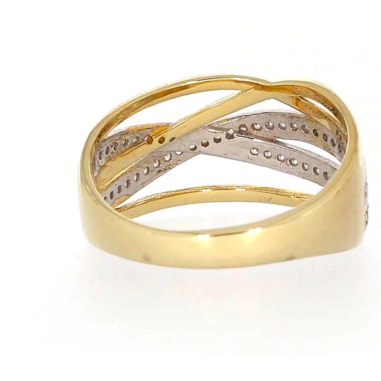 9ct Yellow Gold Cubic Zirconia Crossover Ring - Image 40