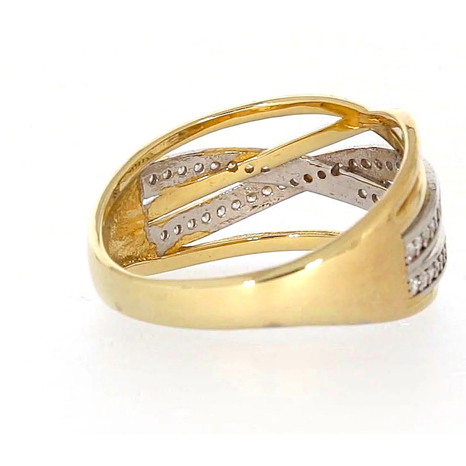9ct Yellow Gold Cubic Zirconia Crossover Ring - Image 45