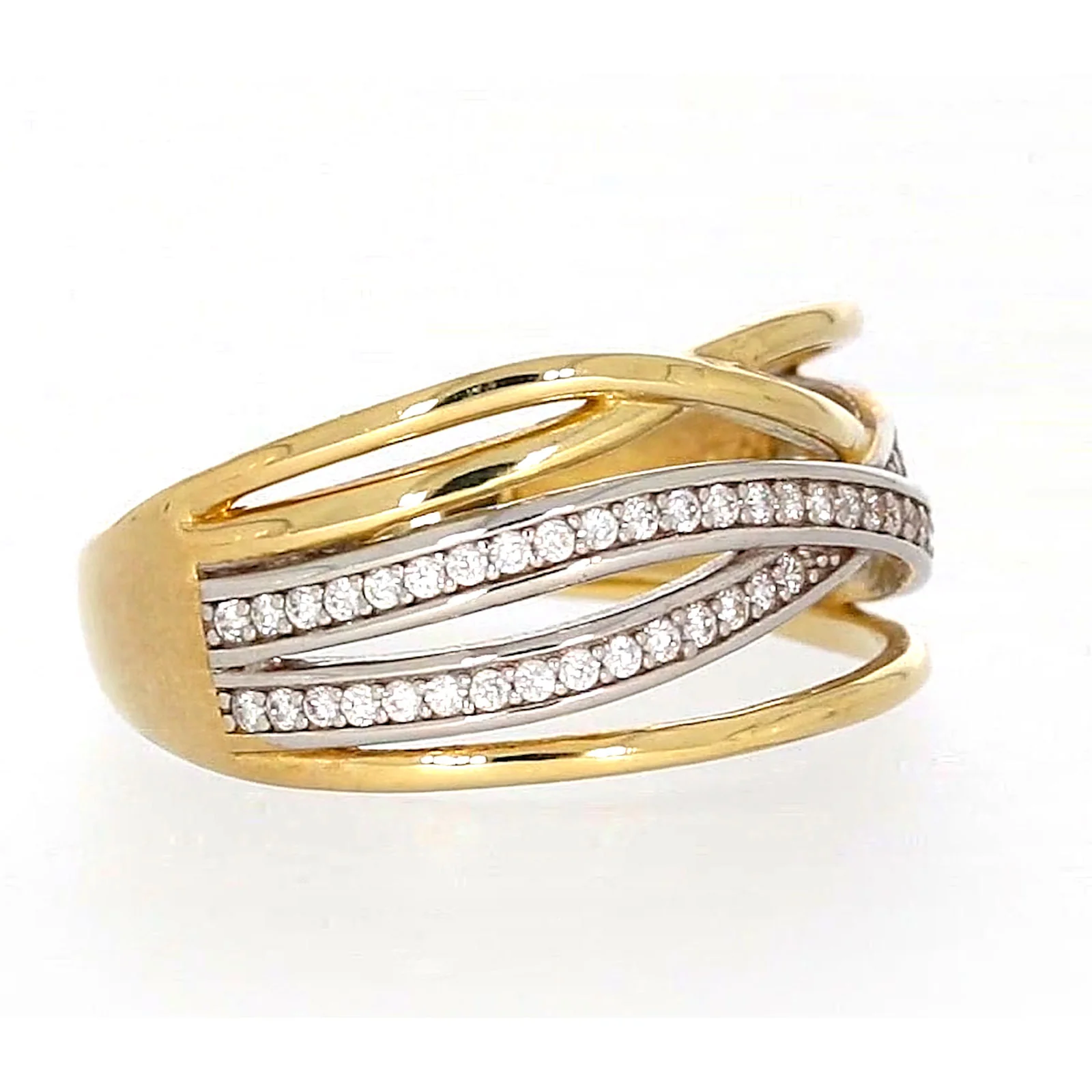 9ct Yellow Gold Cubic Zirconia Crossover Ring - Image 64