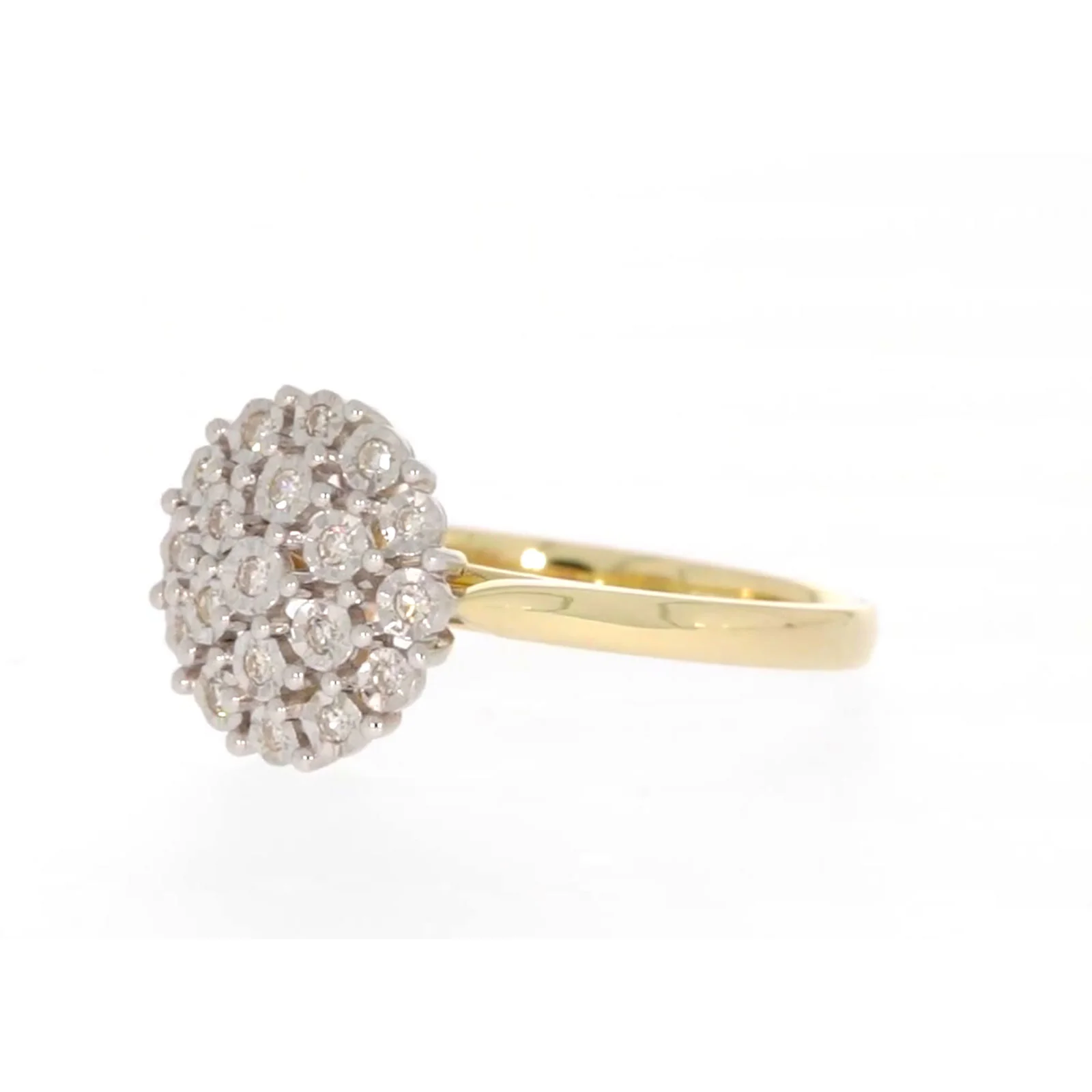 9ct Two Tone Gold Round Brilliant Cut 0.10 CARAT tw of Diamonds Ring - Image 10