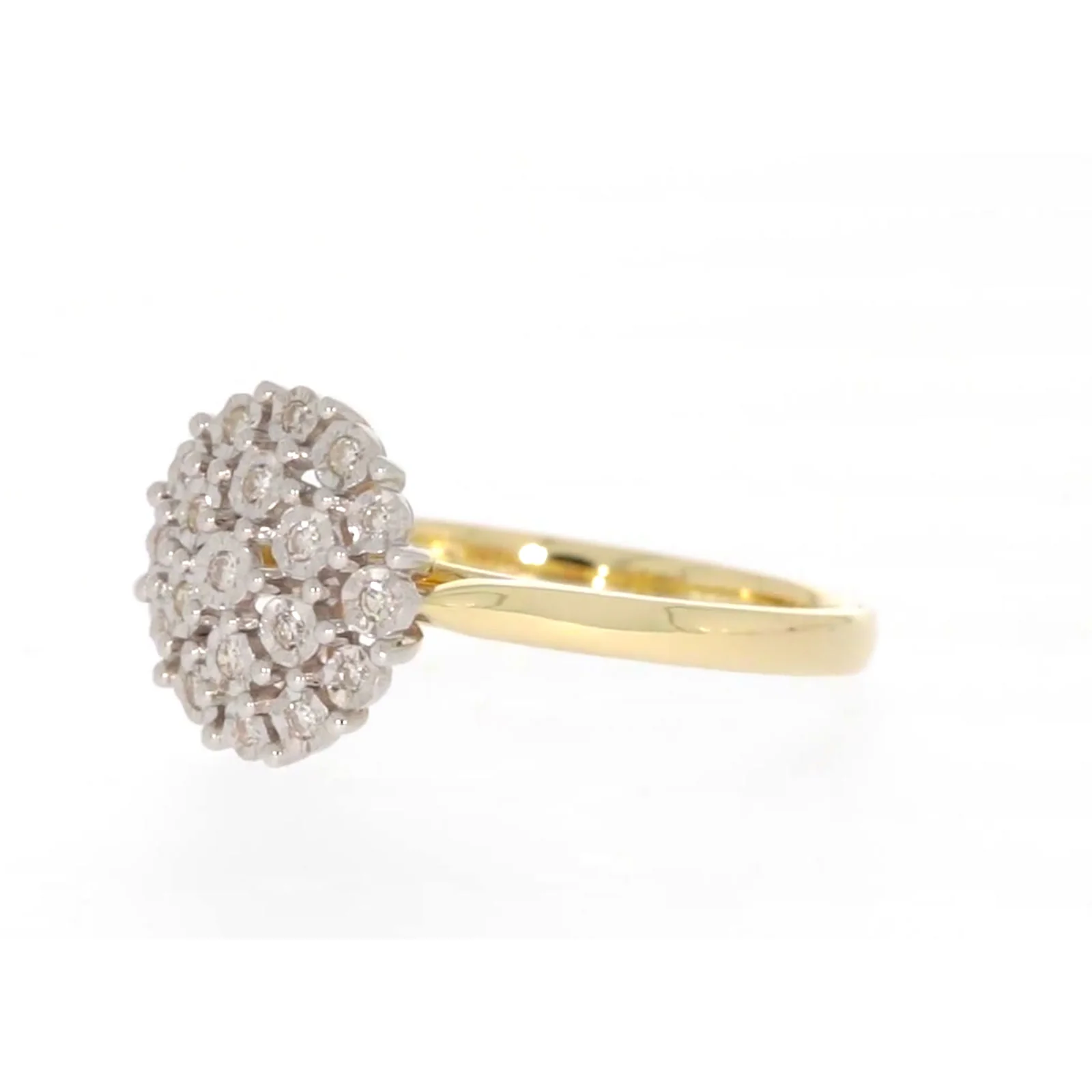 9ct Two Tone Gold Round Brilliant Cut 0.10 CARAT tw of Diamonds Ring - Image 11