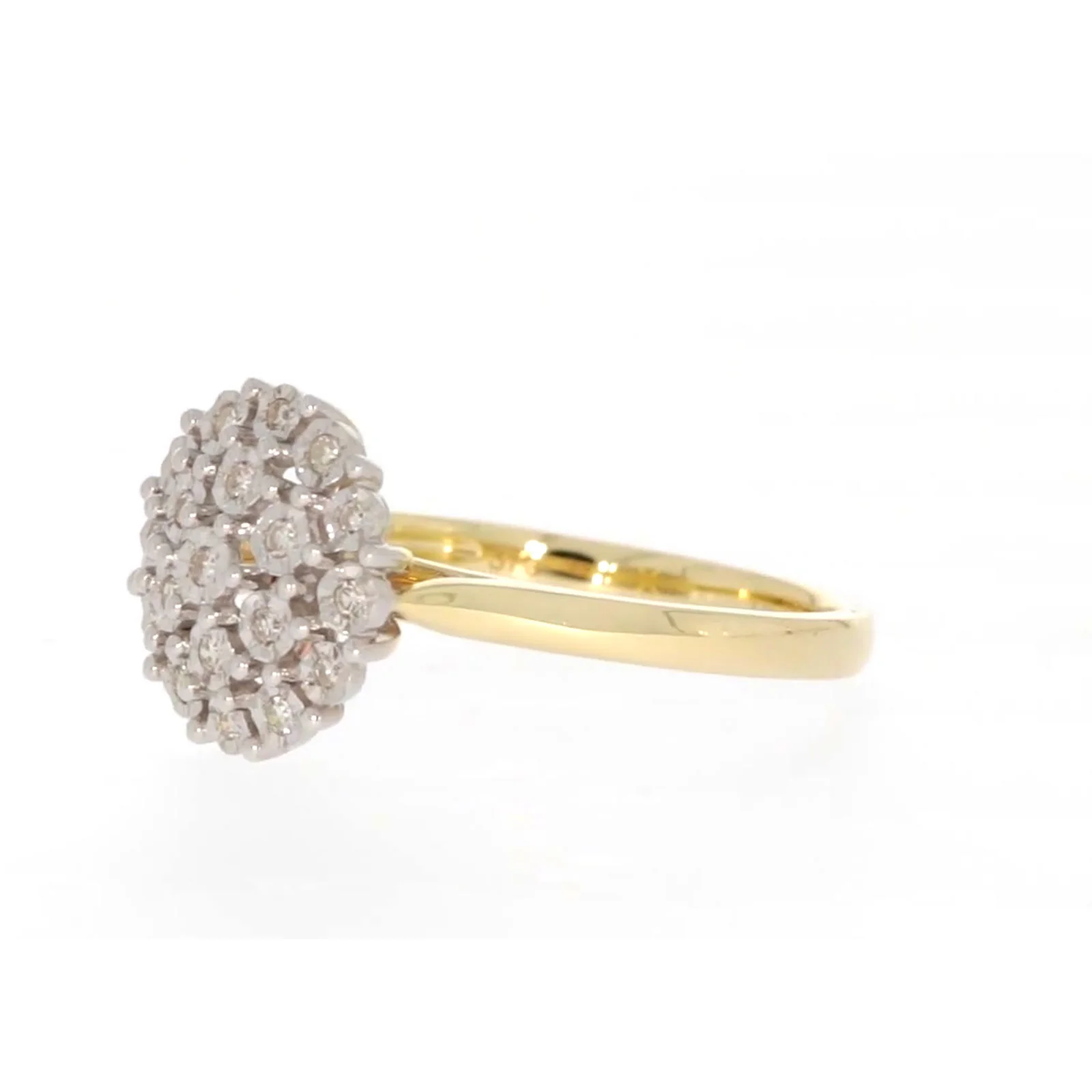 9ct Two Tone Gold Round Brilliant Cut 0.10 CARAT tw of Diamonds Ring - Image 12