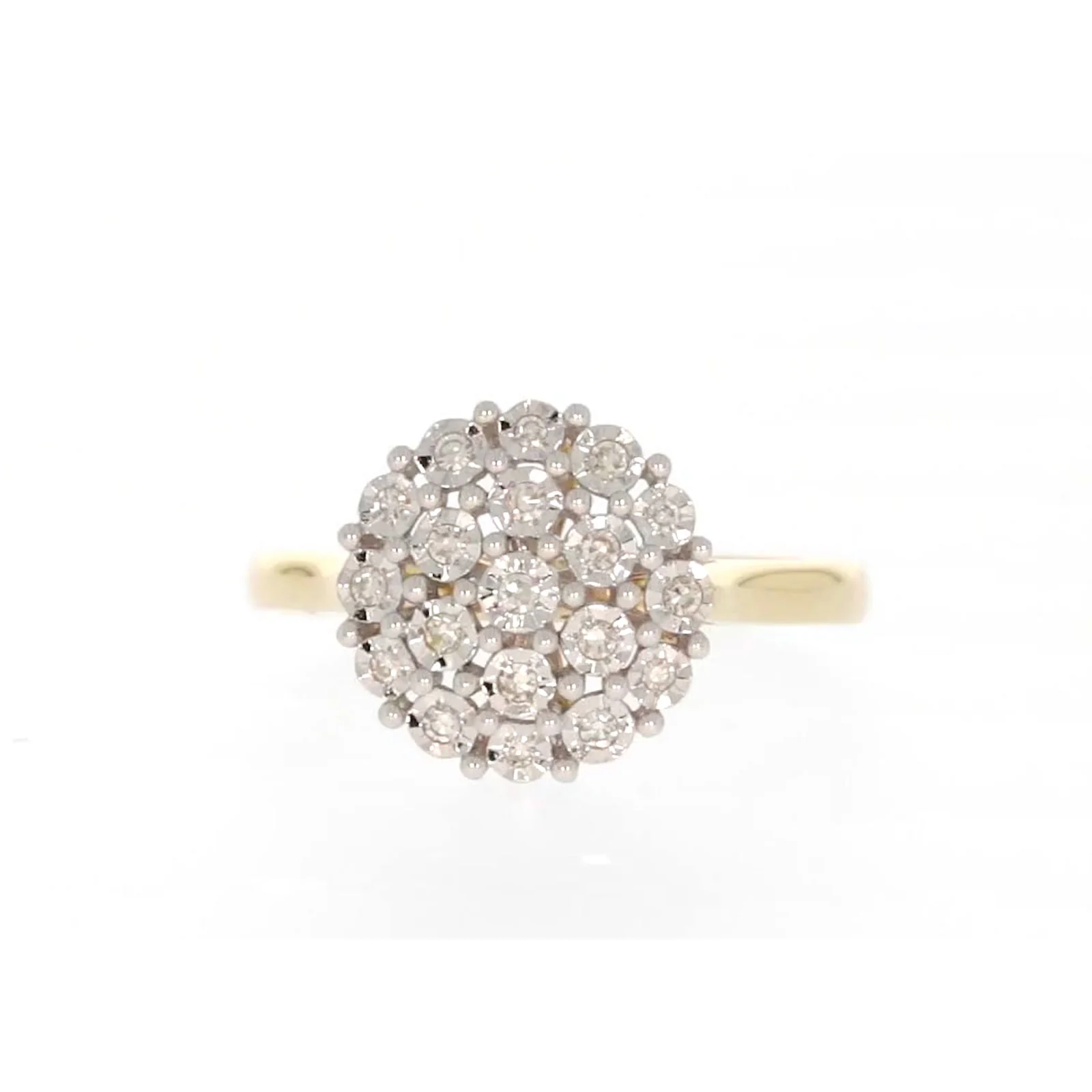 9ct Two Tone Gold Round Brilliant Cut 0.10 CARAT tw of Diamonds Ring - Image 2