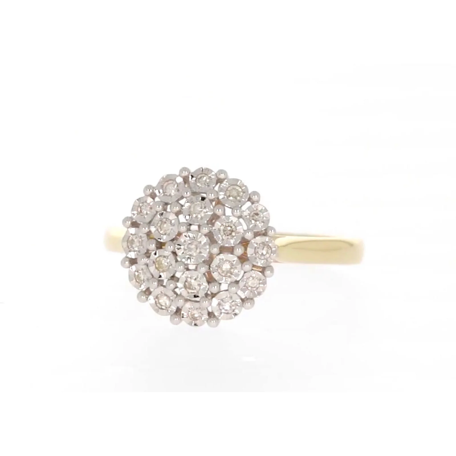 9ct Two Tone Gold Round Brilliant Cut 0.10 CARAT tw of Diamonds Ring - Image 4