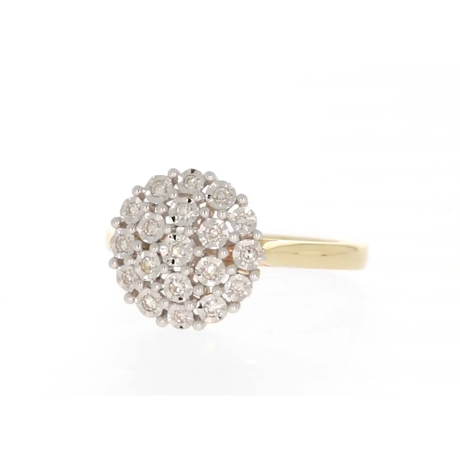 9ct Two Tone Gold Round Brilliant Cut 0.10 CARAT tw of Diamonds Ring - Image 5