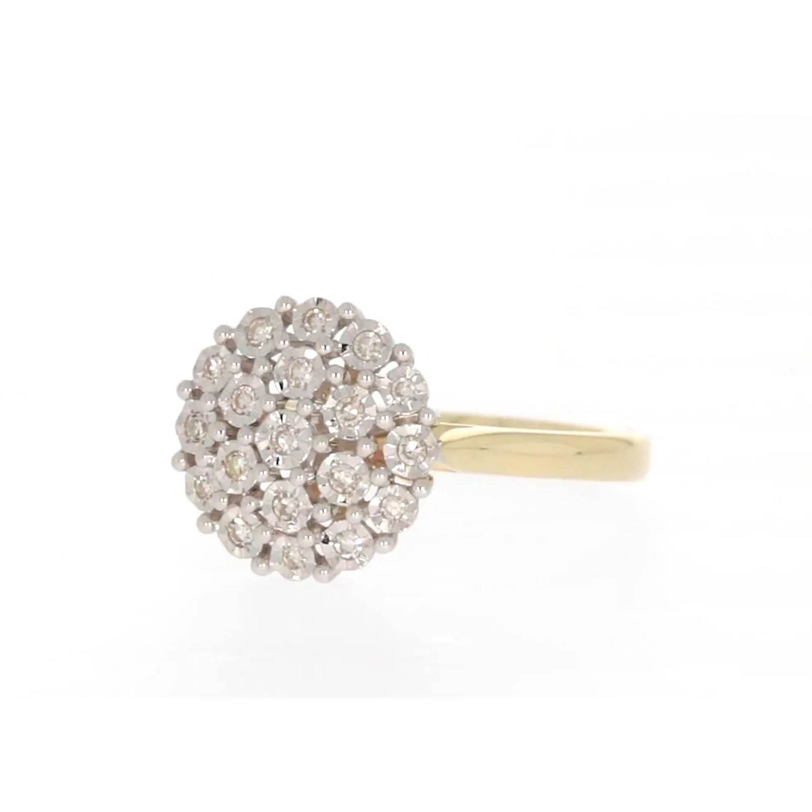 9ct Two Tone Gold Round Brilliant Cut 0.10 CARAT tw of Diamonds Ring - Image 6