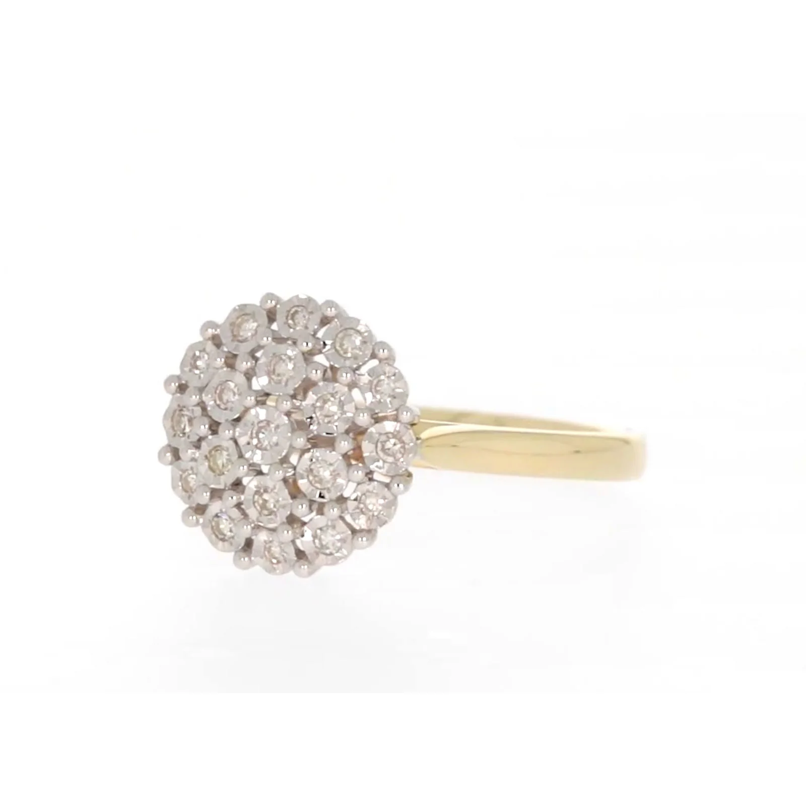 9ct Two Tone Gold Round Brilliant Cut 0.10 CARAT tw of Diamonds Ring - Image 7