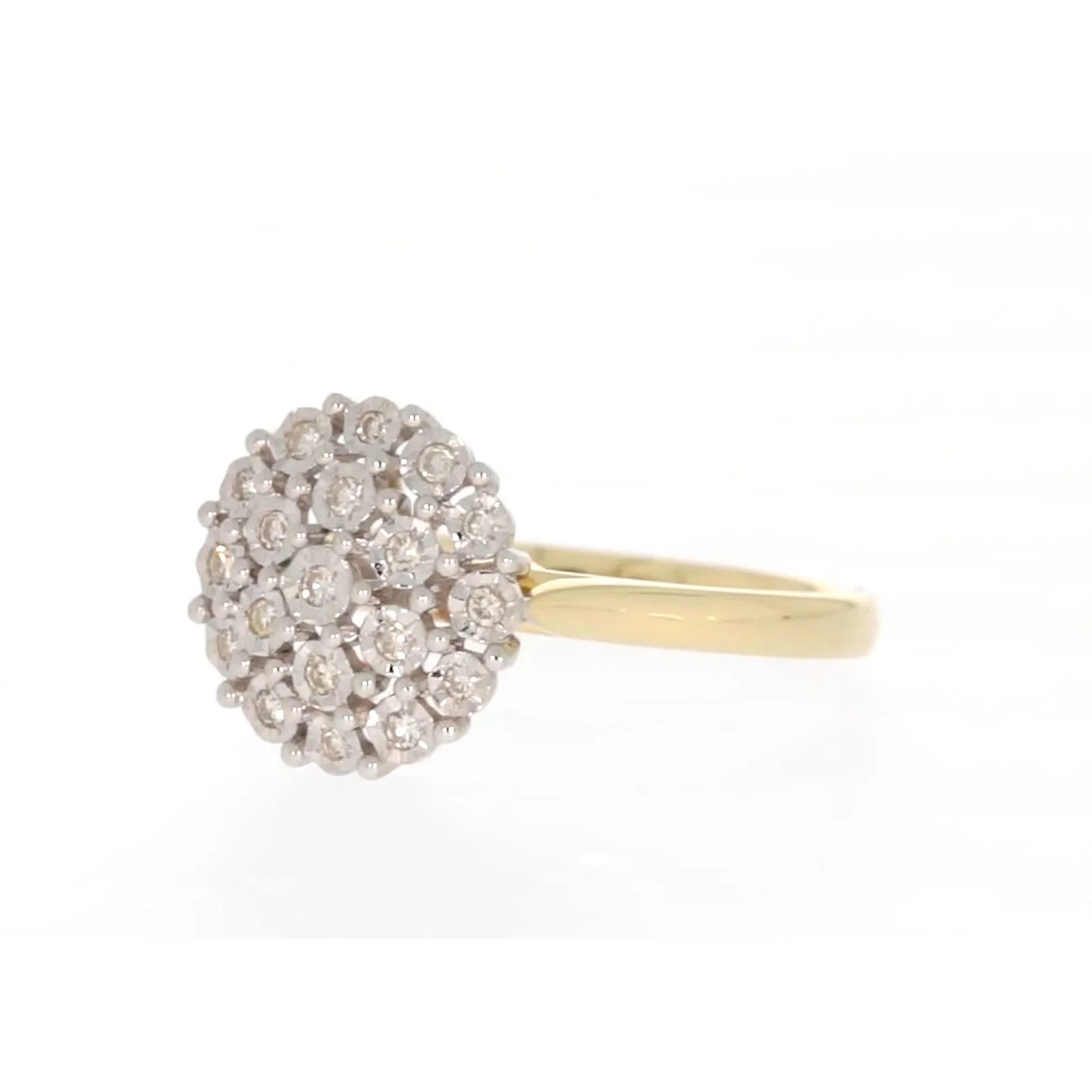 9ct Two Tone Gold Round Brilliant Cut 0.10 CARAT tw of Diamonds Ring - Image 8