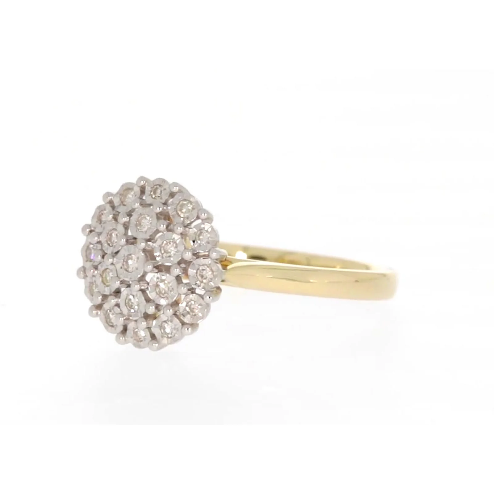 9ct Two Tone Gold Round Brilliant Cut 0.10 CARAT tw of Diamonds Ring - Image 9