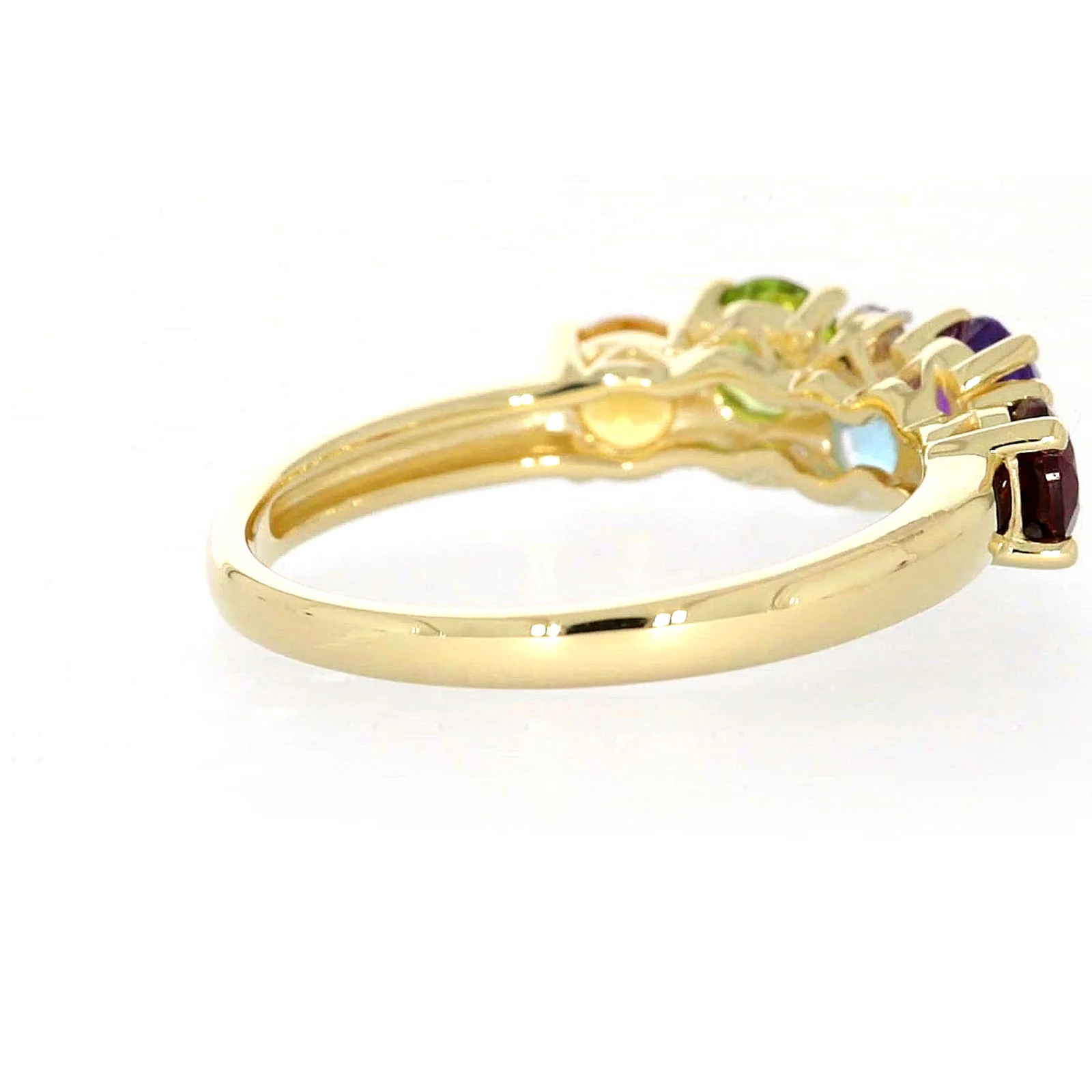 9ct Yellow Gold Round Brilliant Cut 4 mm Diamond Set Rainbow Ring - Image 46