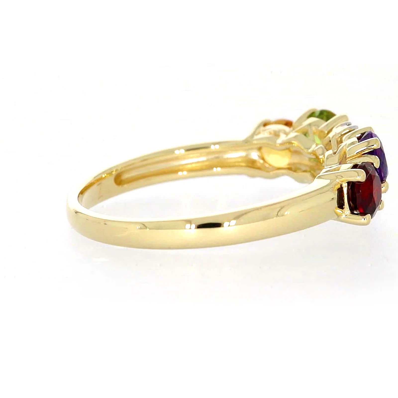 9ct Yellow Gold Round Brilliant Cut 4 mm Diamond Set Rainbow Ring - Image 51