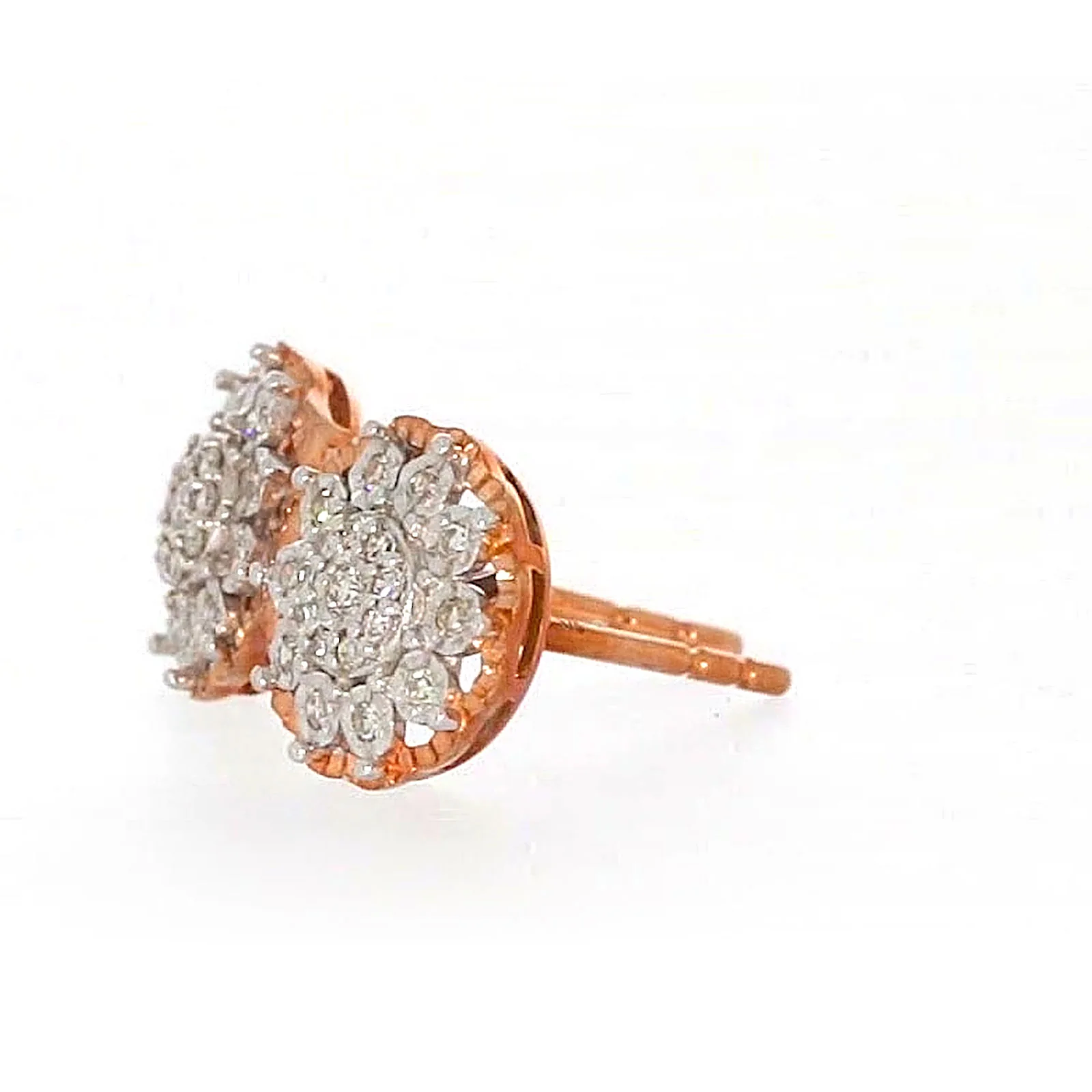 9ct Rose & White Gold Round Brilliant Cut 0.15 CARAT tw of Diamonds Stud Earrings - Image 17