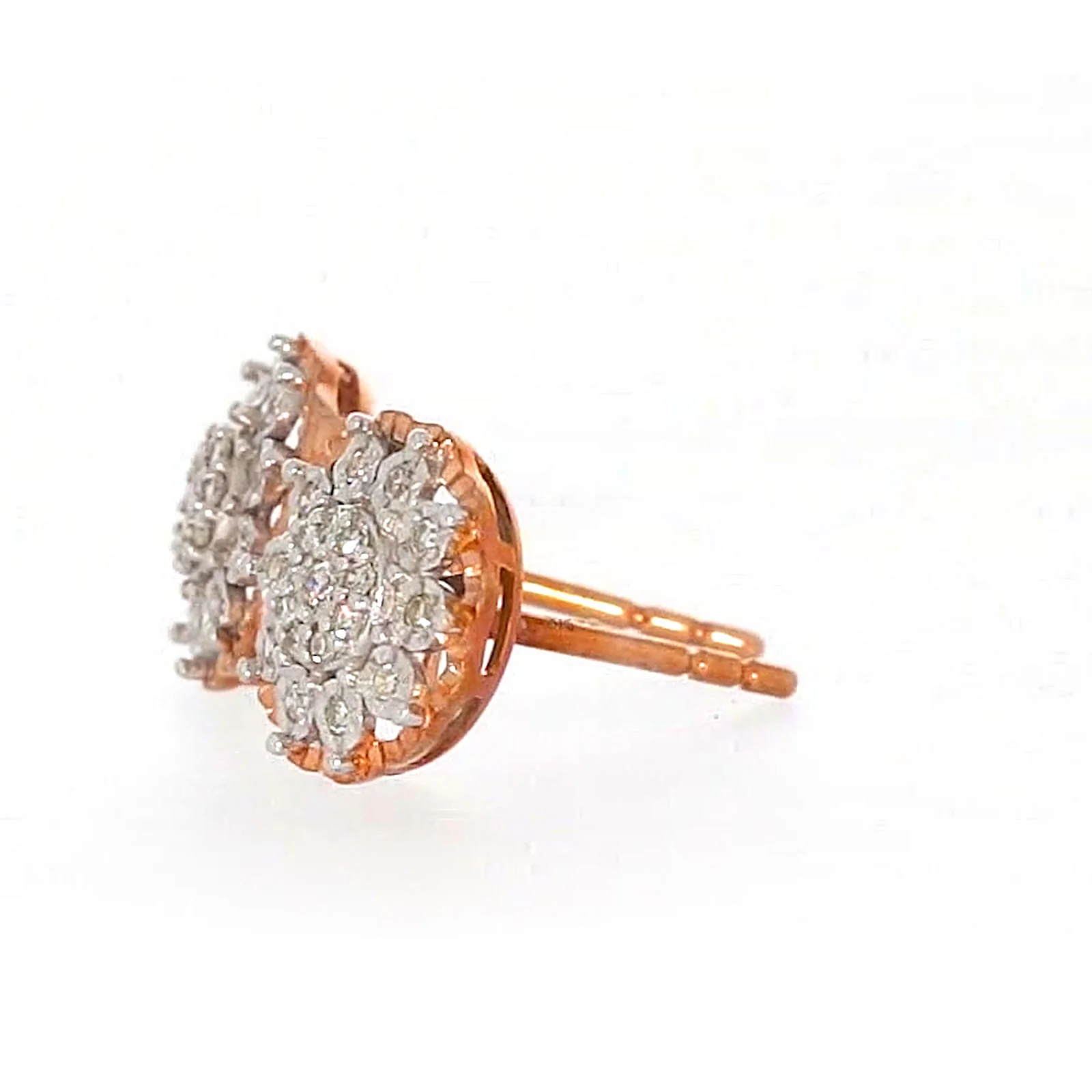 9ct Rose & White Gold Round Brilliant Cut 0.15 CARAT tw of Diamonds Stud Earrings - Image 18