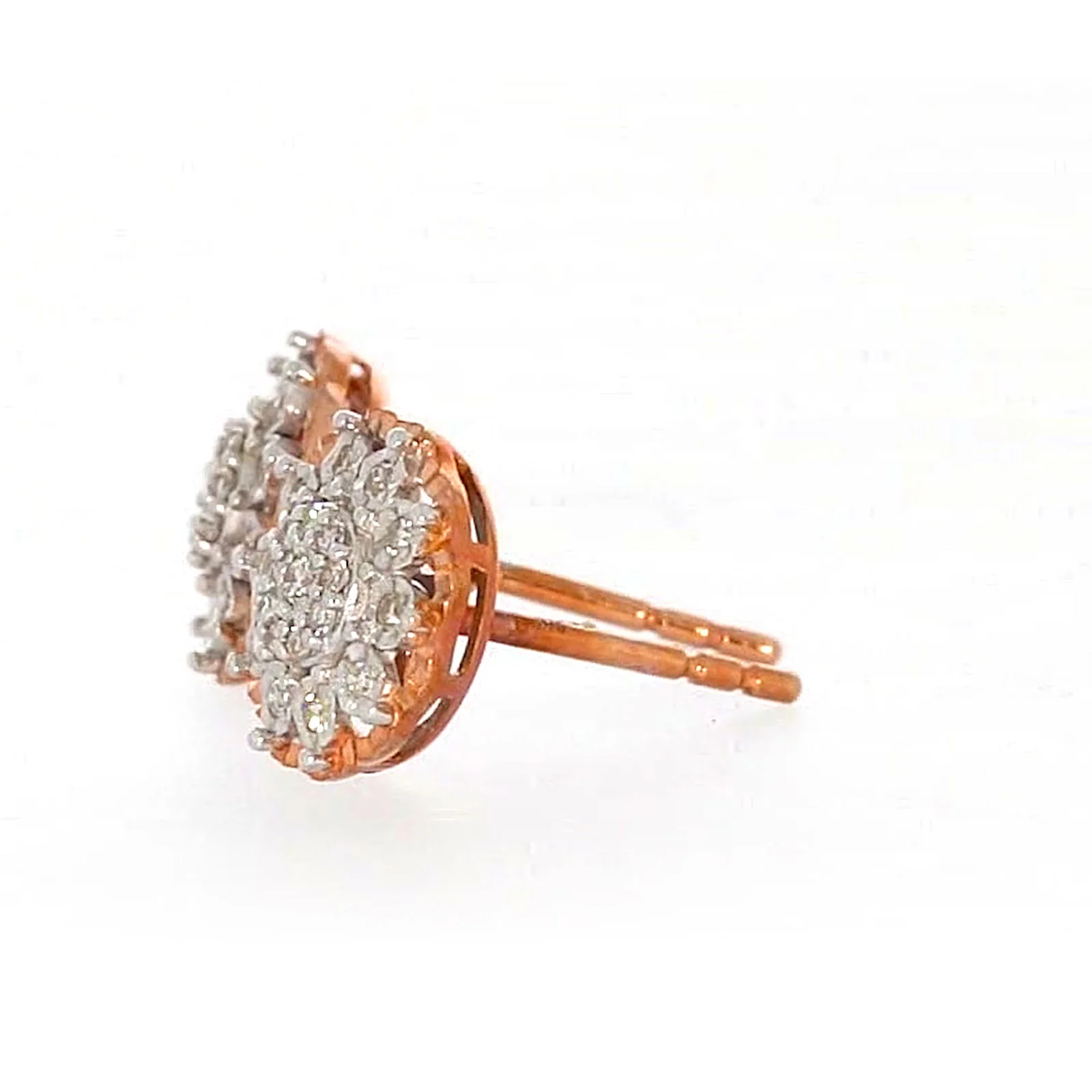 9ct Rose & White Gold Round Brilliant Cut 0.15 CARAT tw of Diamonds Stud Earrings - Image 19