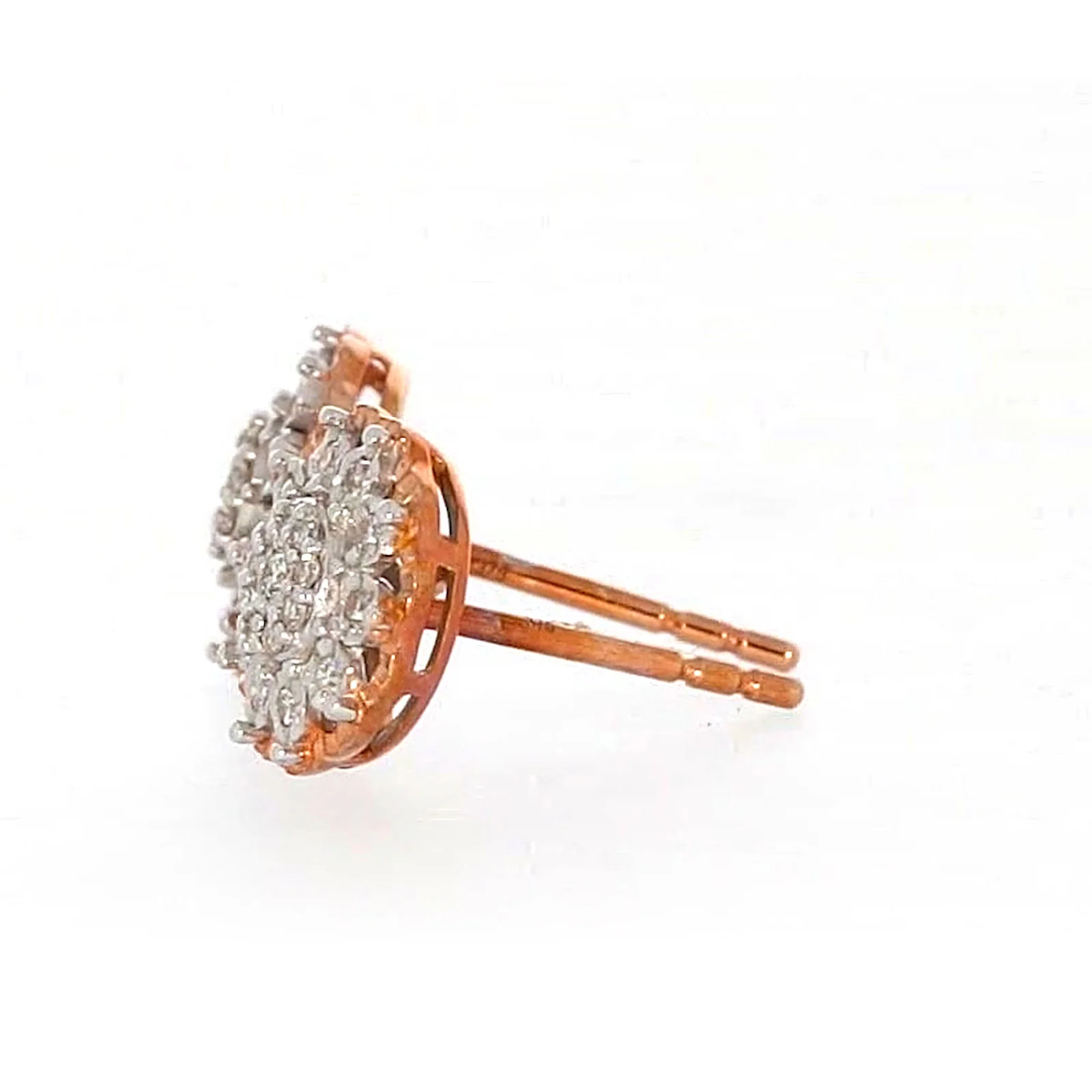 9ct Rose & White Gold Round Brilliant Cut 0.15 CARAT tw of Diamonds Stud Earrings - Image 20