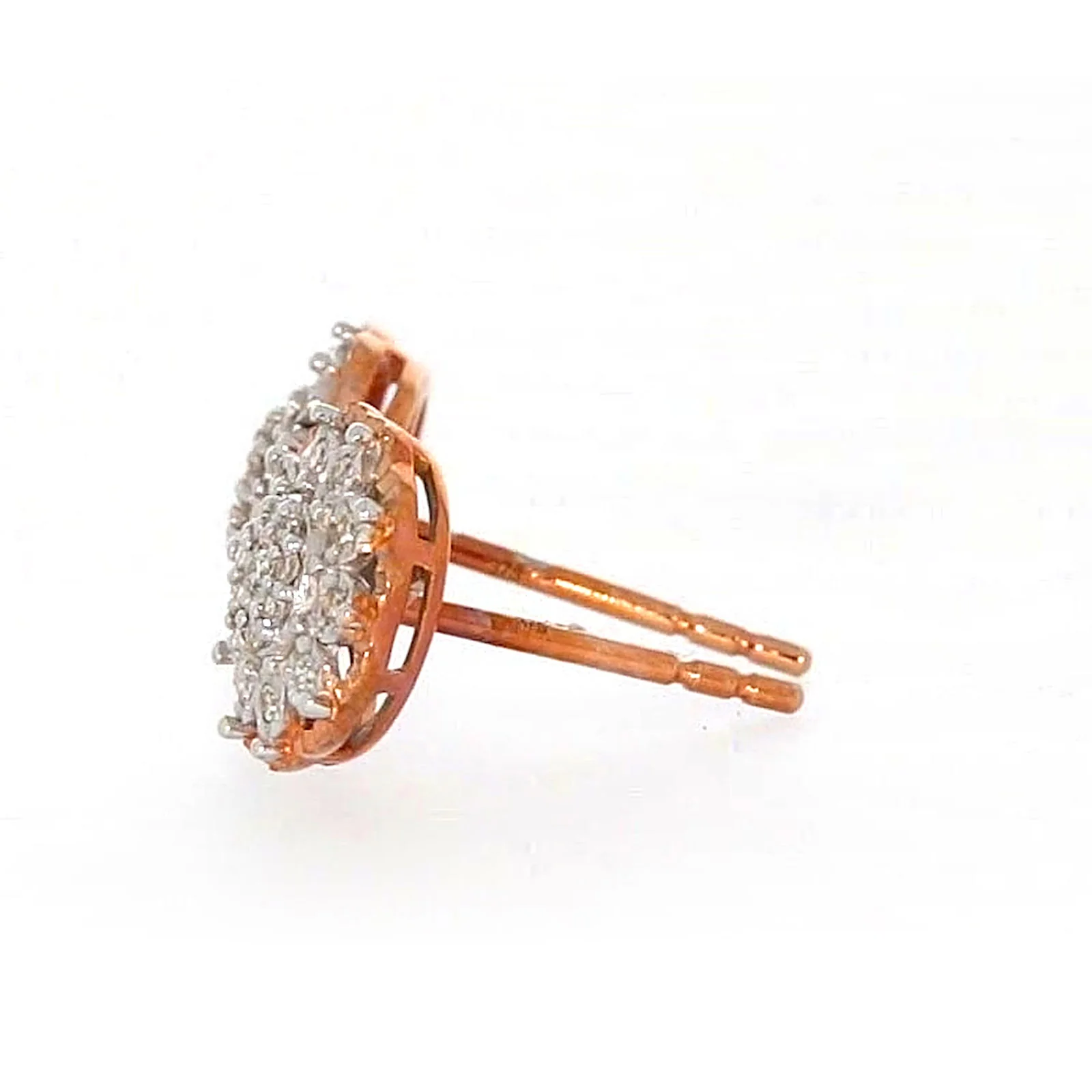 9ct Rose & White Gold Round Brilliant Cut 0.15 CARAT tw of Diamonds Stud Earrings - Image 21