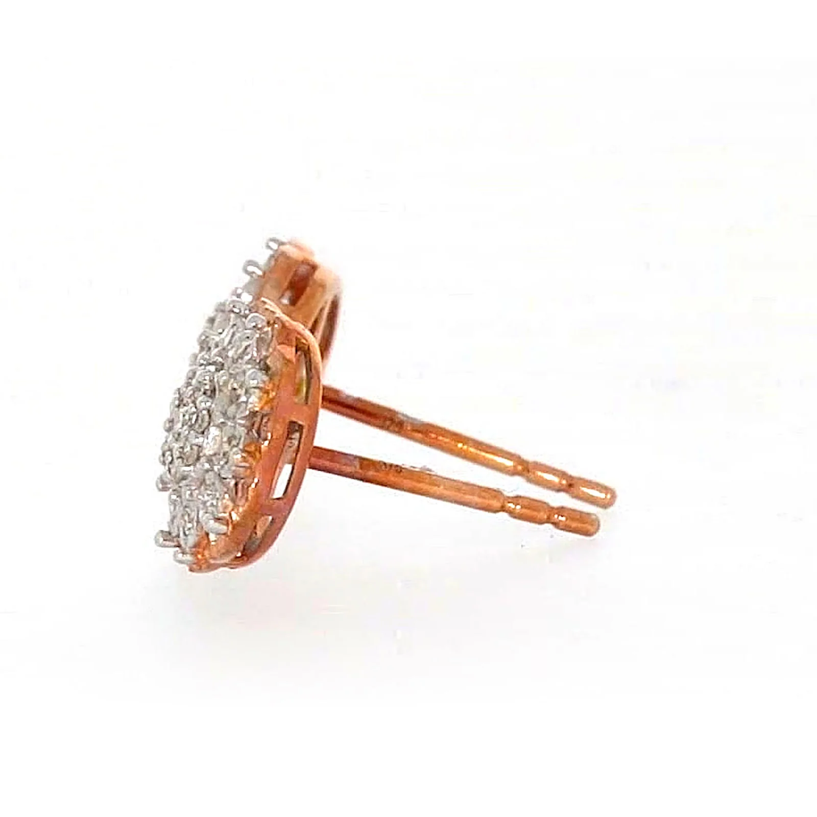 9ct Rose & White Gold Round Brilliant Cut 0.15 CARAT tw of Diamonds Stud Earrings - Image 22