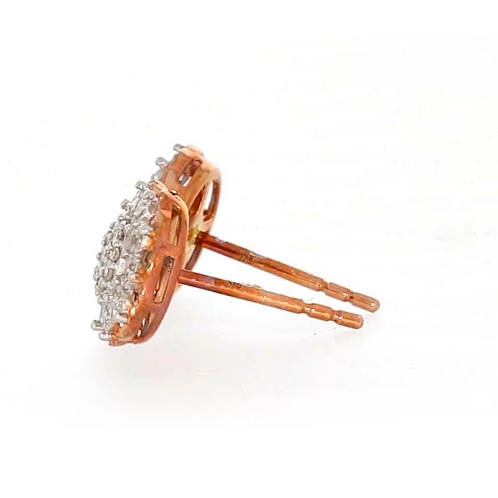 9ct Rose & White Gold Round Brilliant Cut 0.15 CARAT tw of Diamonds Stud Earrings - Image 23