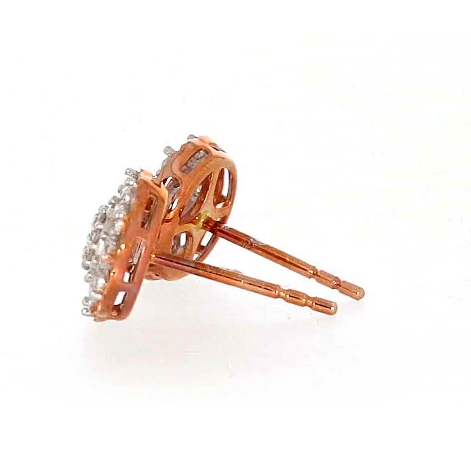 9ct Rose & White Gold Round Brilliant Cut 0.15 CARAT tw of Diamonds Stud Earrings - Image 25