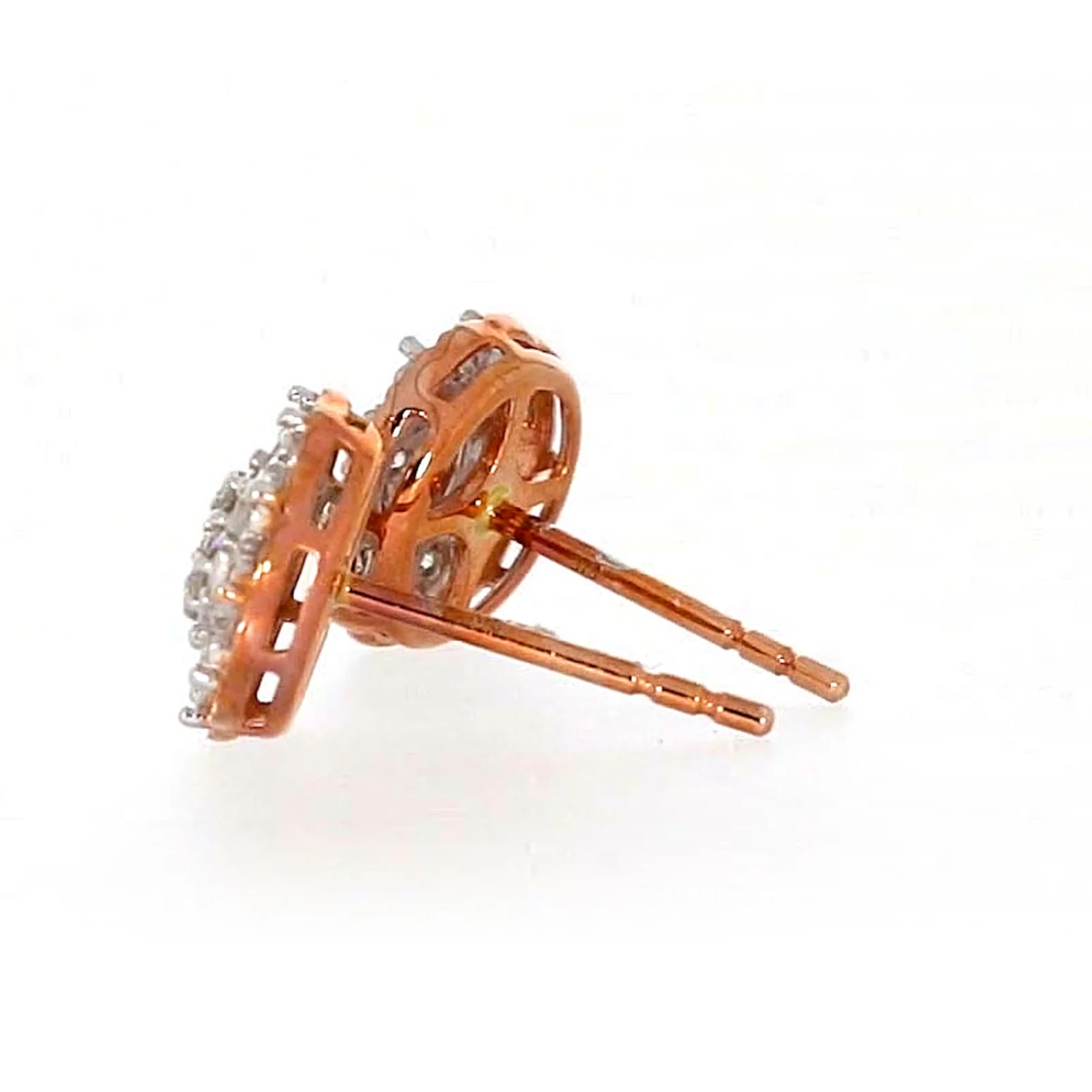 9ct Rose & White Gold Round Brilliant Cut 0.15 CARAT tw of Diamonds Stud Earrings - Image 26