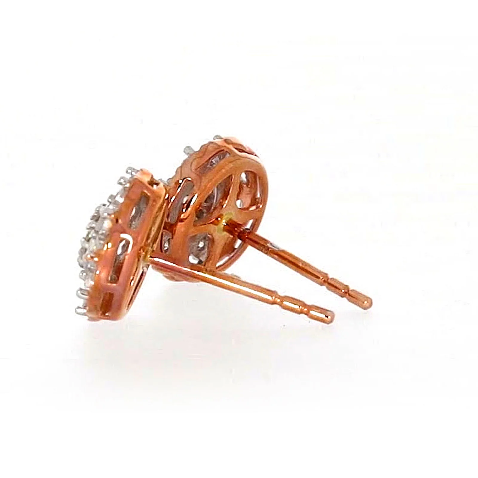 9ct Rose & White Gold Round Brilliant Cut 0.15 CARAT tw of Diamonds Stud Earrings - Image 27