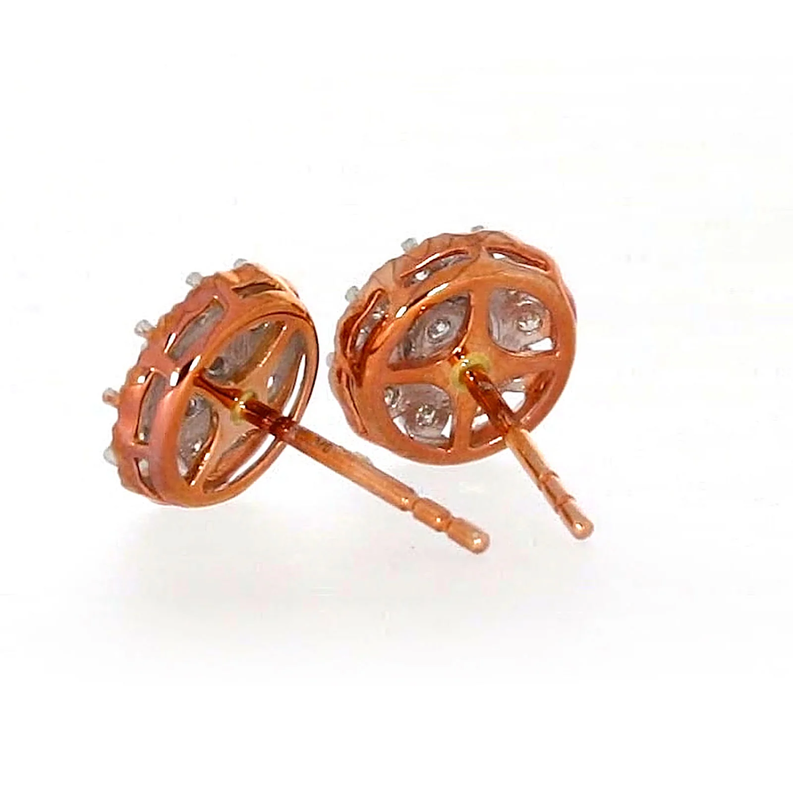 9ct Rose & White Gold Round Brilliant Cut 0.15 CARAT tw of Diamonds Stud Earrings - Image 33