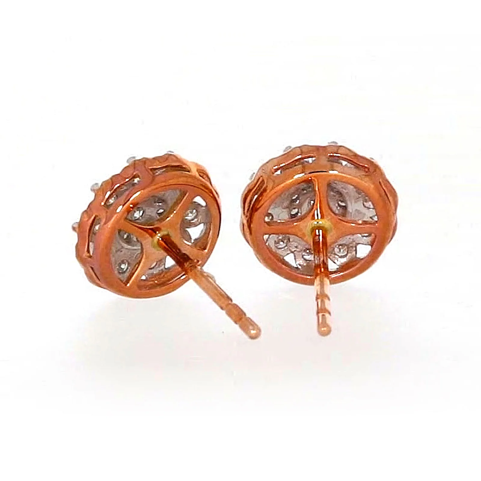 9ct Rose & White Gold Round Brilliant Cut 0.15 CARAT tw of Diamonds Stud Earrings - Image 37