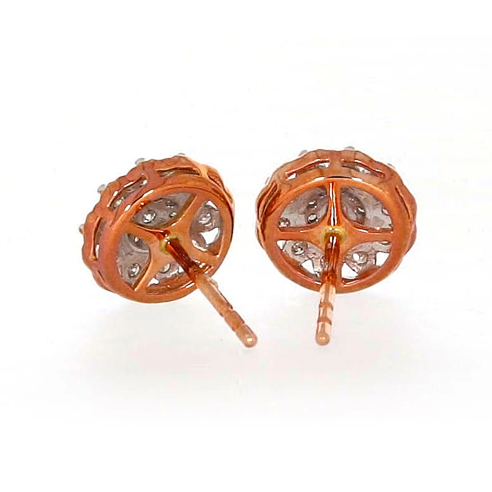 9ct Rose & White Gold Round Brilliant Cut 0.15 CARAT tw of Diamonds Stud Earrings - Image 38