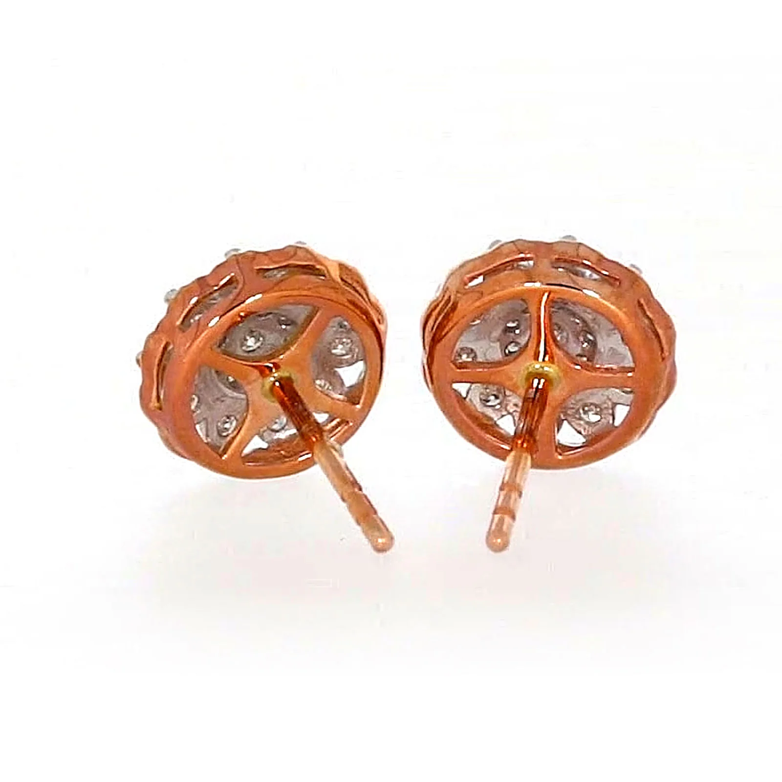 9ct Rose & White Gold Round Brilliant Cut 0.15 CARAT tw of Diamonds Stud Earrings - Image 39
