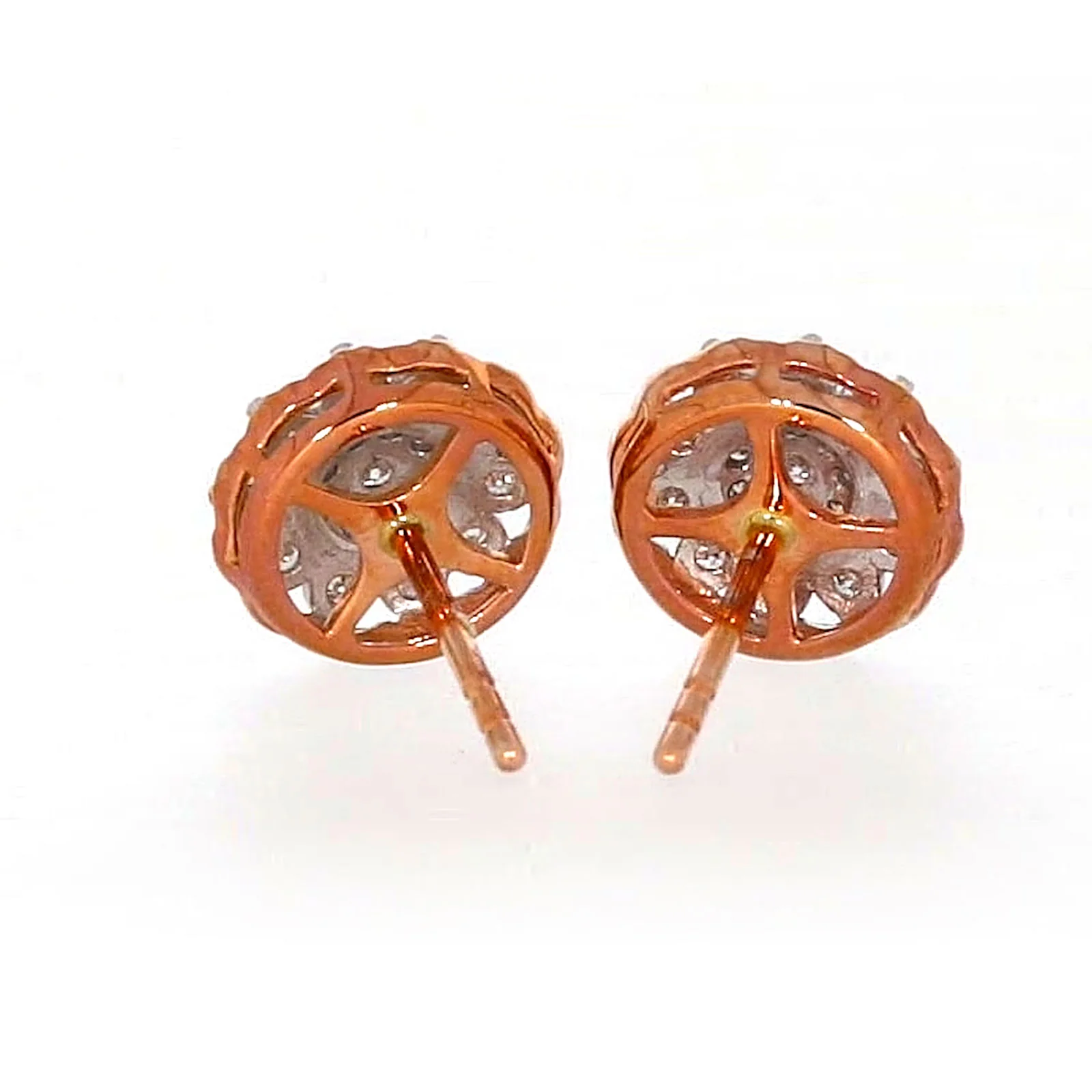 9ct Rose & White Gold Round Brilliant Cut 0.15 CARAT tw of Diamonds Stud Earrings - Image 40