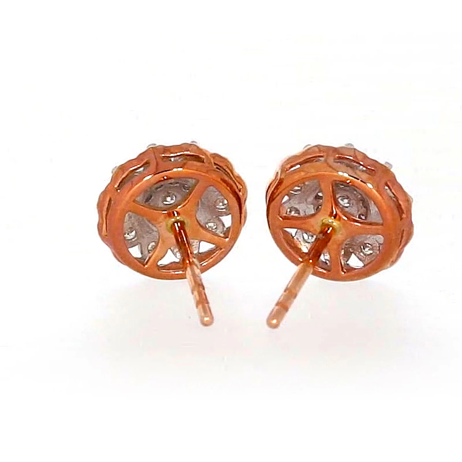 9ct Rose & White Gold Round Brilliant Cut 0.15 CARAT tw of Diamonds Stud Earrings - Image 41