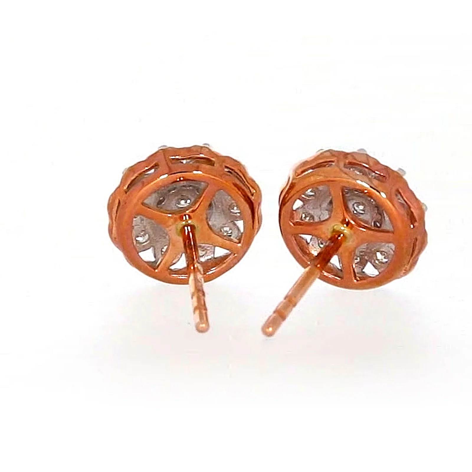 9ct Rose & White Gold Round Brilliant Cut 0.15 CARAT tw of Diamonds Stud Earrings - Image 42