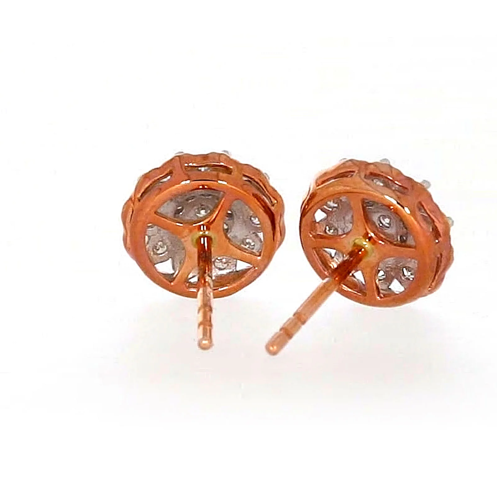 9ct Rose & White Gold Round Brilliant Cut 0.15 CARAT tw of Diamonds Stud Earrings - Image 43