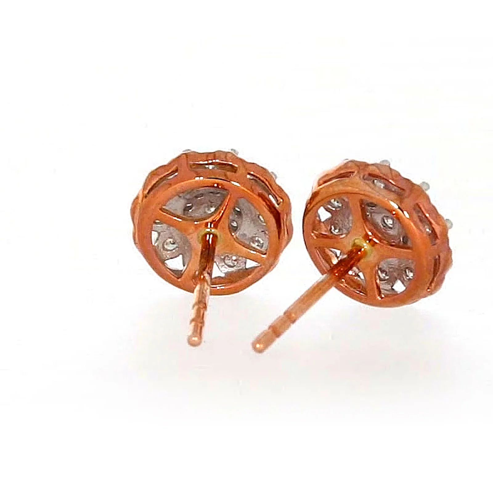 9ct Rose & White Gold Round Brilliant Cut 0.15 CARAT tw of Diamonds Stud Earrings - Image 44