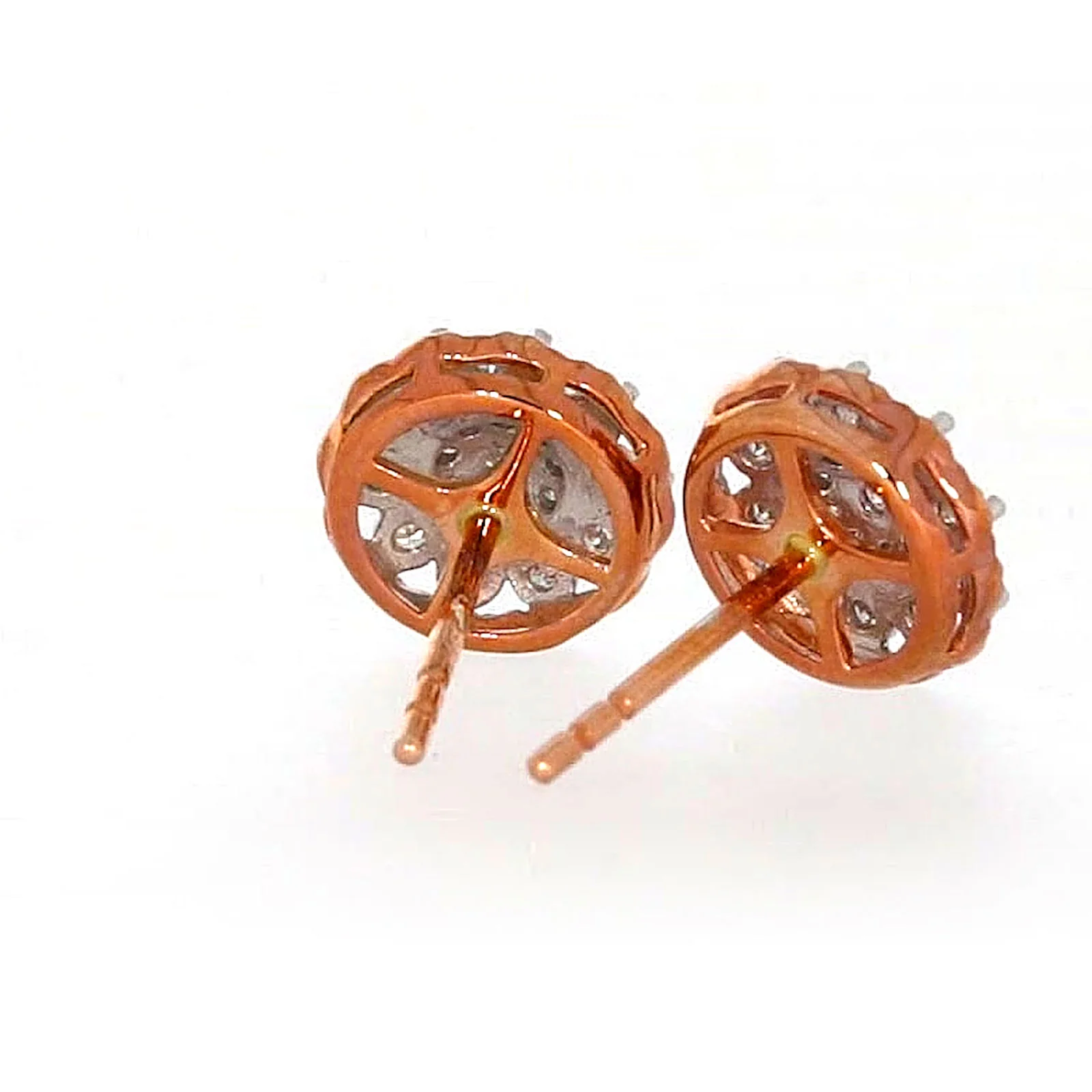 9ct Rose & White Gold Round Brilliant Cut 0.15 CARAT tw of Diamonds Stud Earrings - Image 45