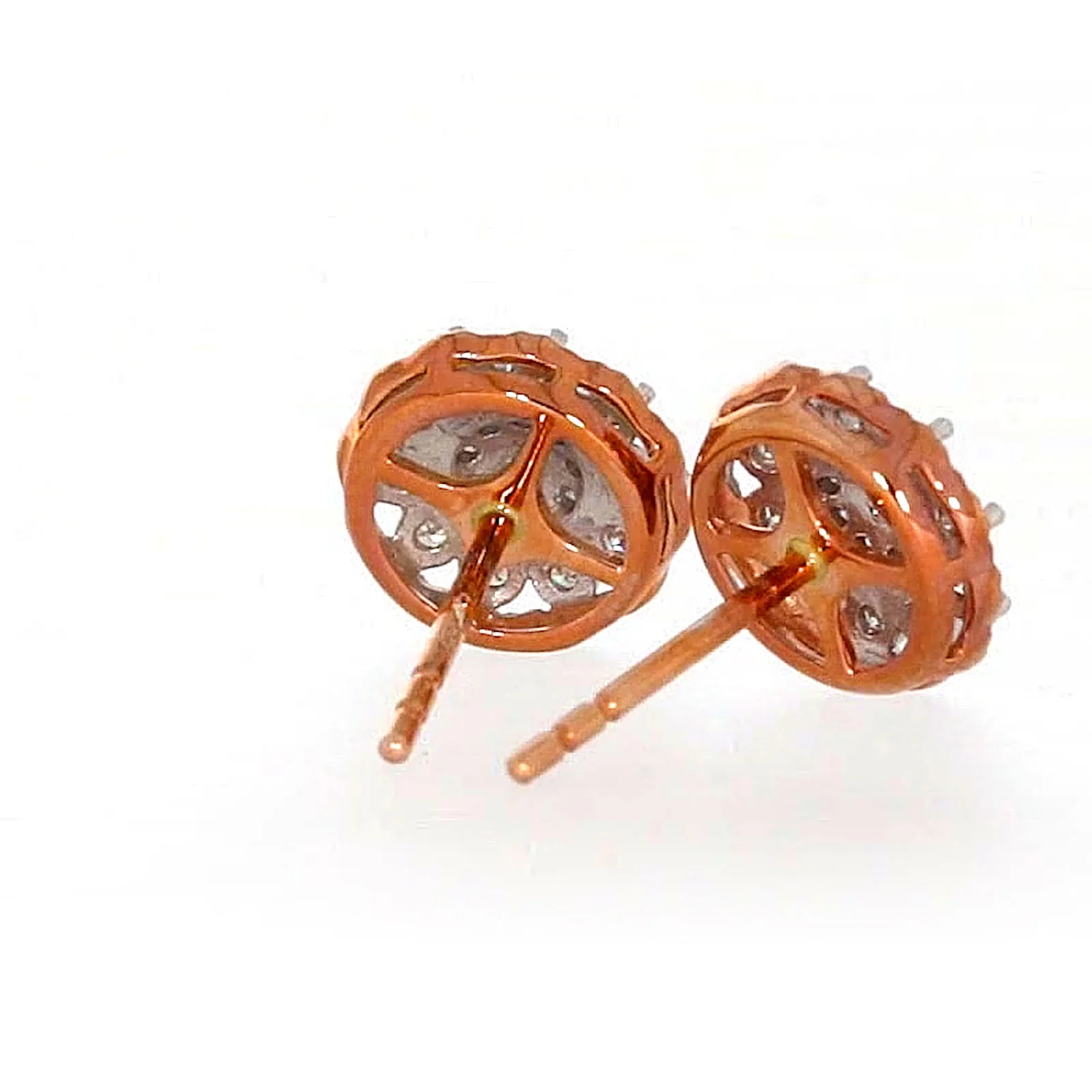 9ct Rose & White Gold Round Brilliant Cut 0.15 CARAT tw of Diamonds Stud Earrings - Image 46