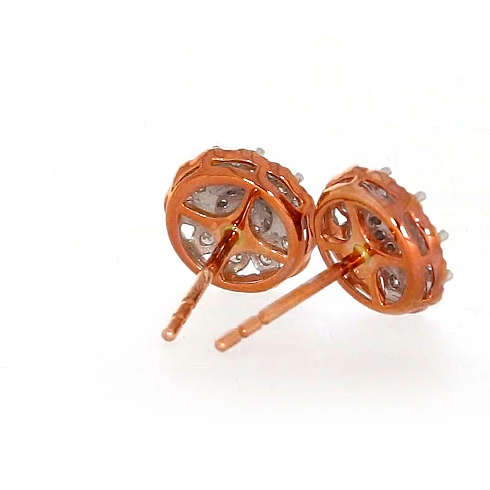 9ct Rose & White Gold Round Brilliant Cut 0.15 CARAT tw of Diamonds Stud Earrings - Image 47