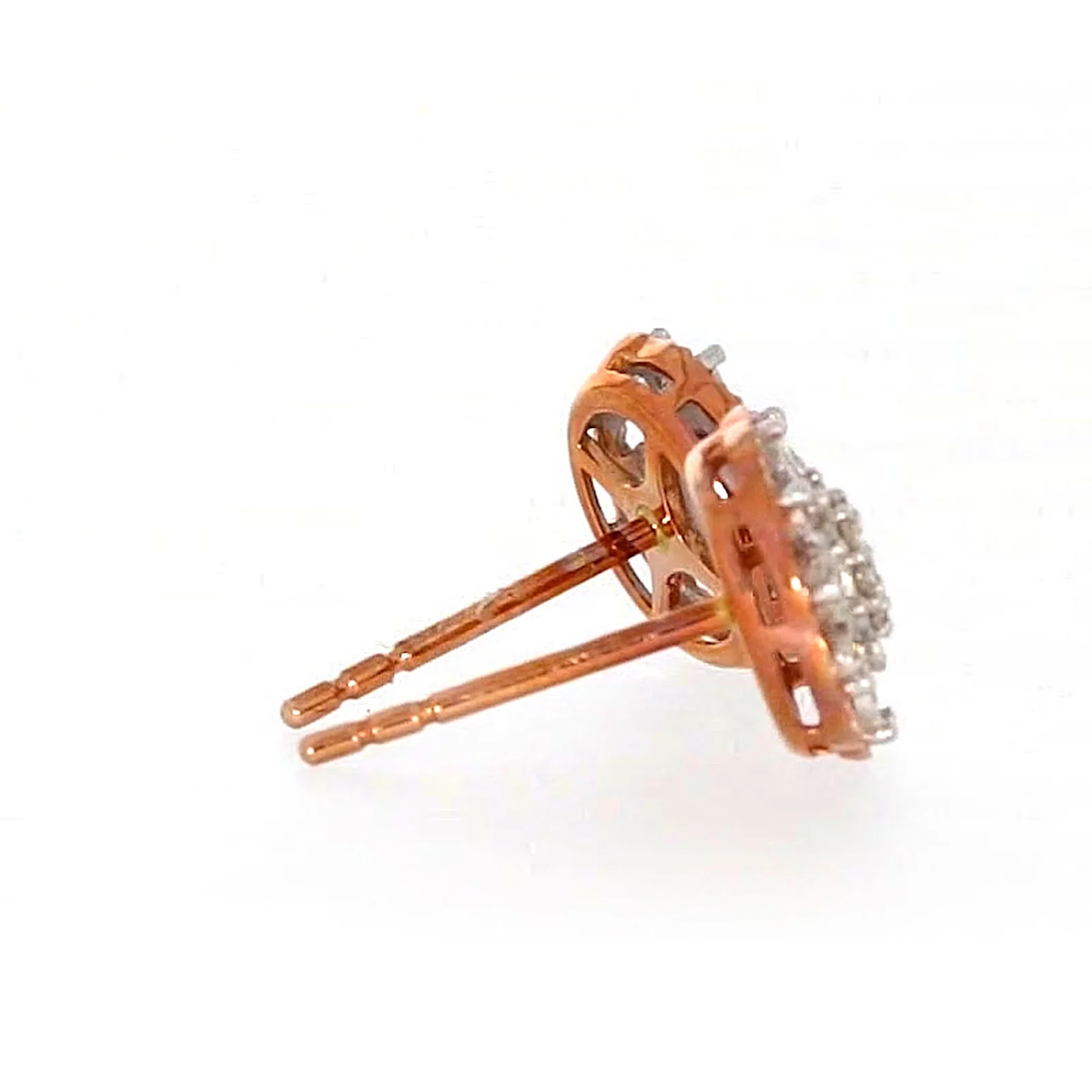 9ct Rose & White Gold Round Brilliant Cut 0.15 CARAT tw of Diamonds Stud Earrings - Image 55