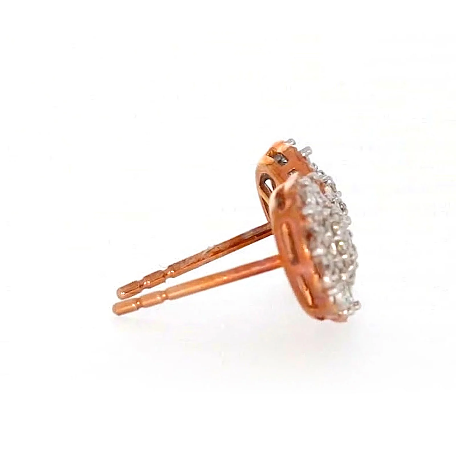 9ct Rose & White Gold Round Brilliant Cut 0.15 CARAT tw of Diamonds Stud Earrings - Image 57