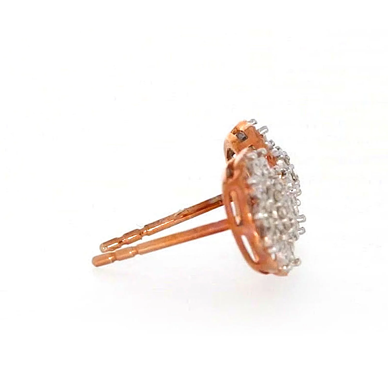 9ct Rose & White Gold Round Brilliant Cut 0.15 CARAT tw of Diamonds Stud Earrings - Image 58