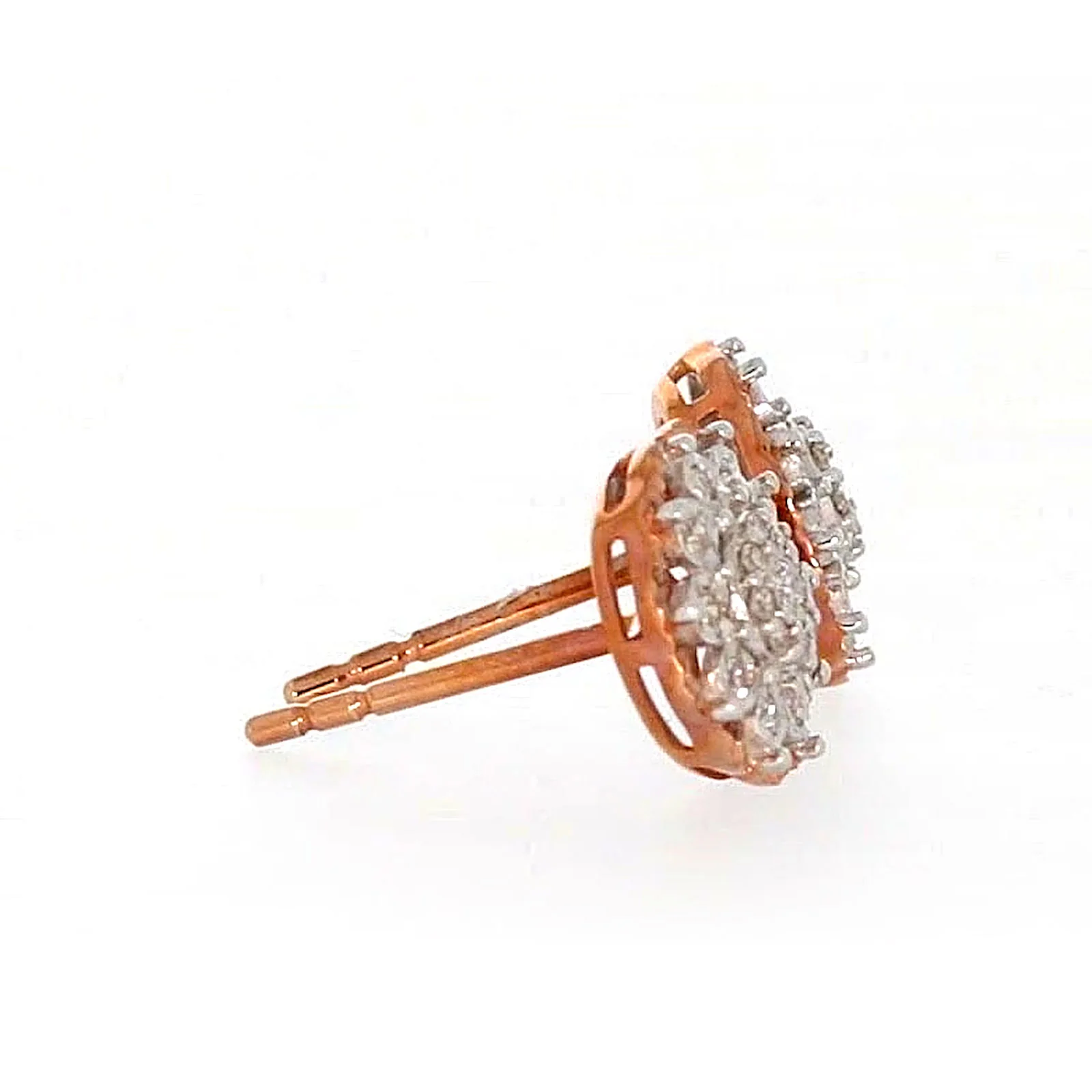 9ct Rose & White Gold Round Brilliant Cut 0.15 CARAT tw of Diamonds Stud Earrings - Image 59