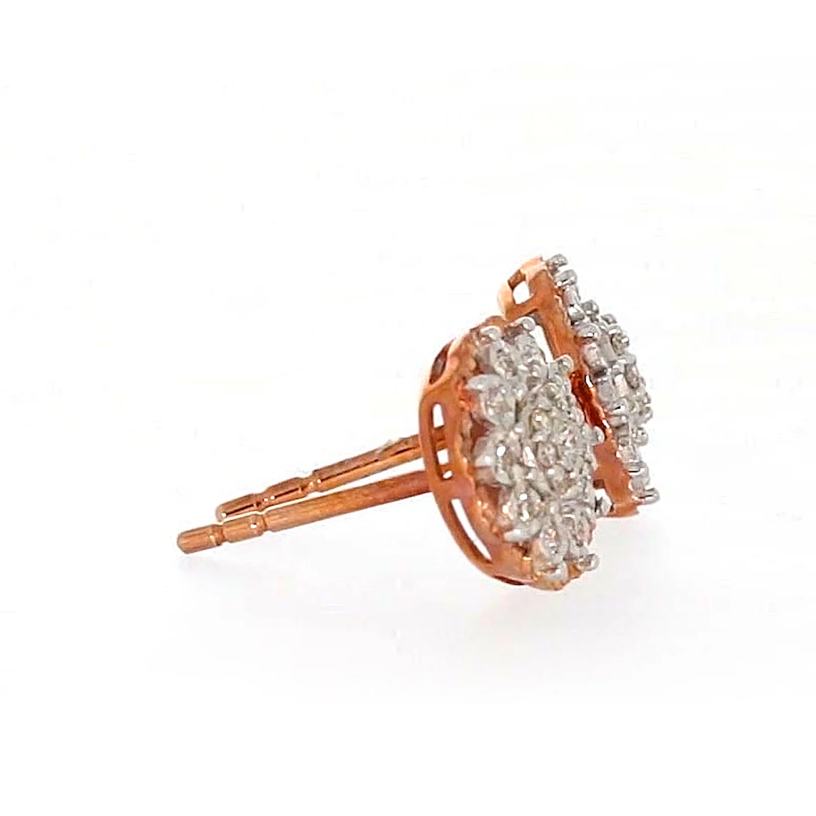 9ct Rose & White Gold Round Brilliant Cut 0.15 CARAT tw of Diamonds Stud Earrings - Image 60