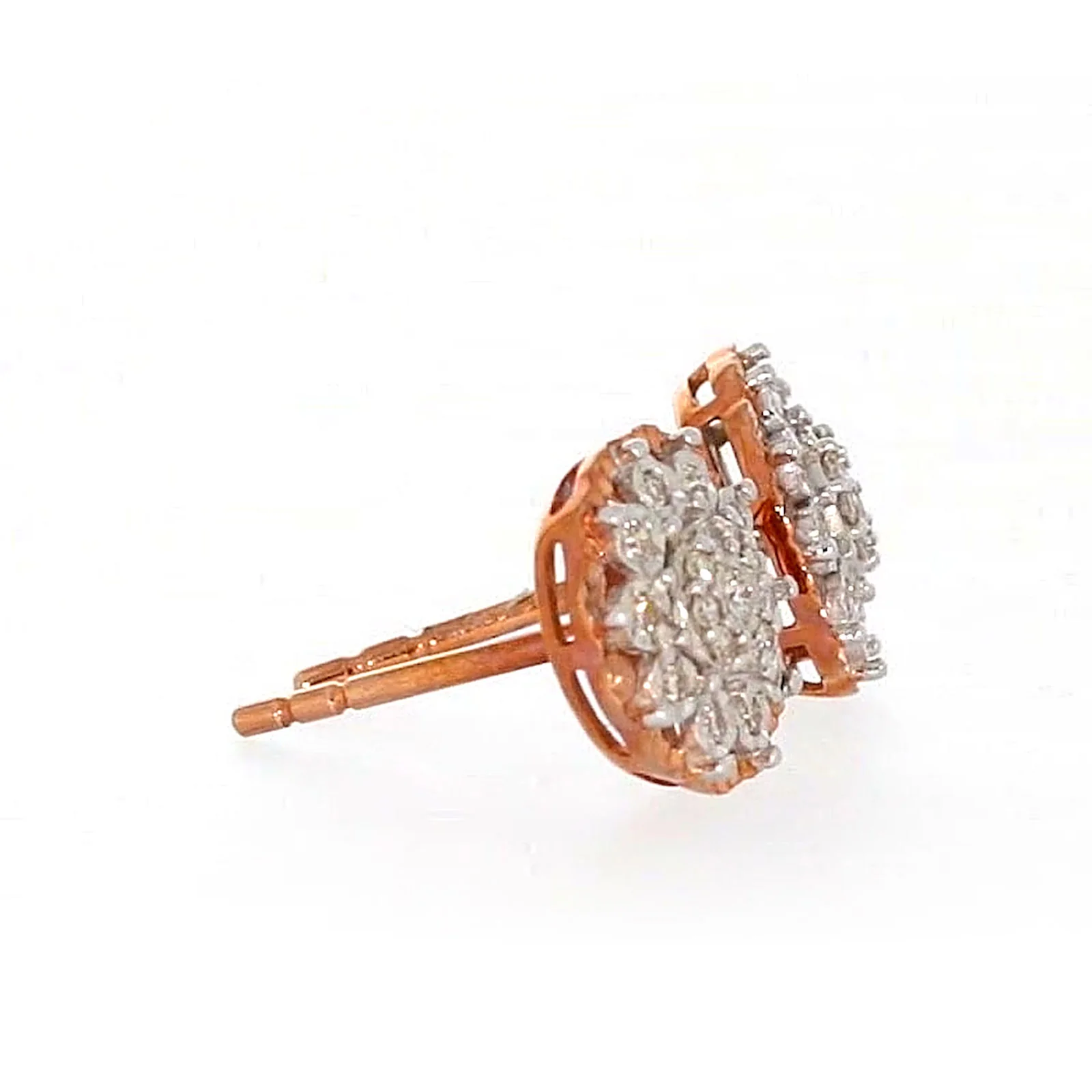 9ct Rose & White Gold Round Brilliant Cut 0.15 CARAT tw of Diamonds Stud Earrings - Image 61
